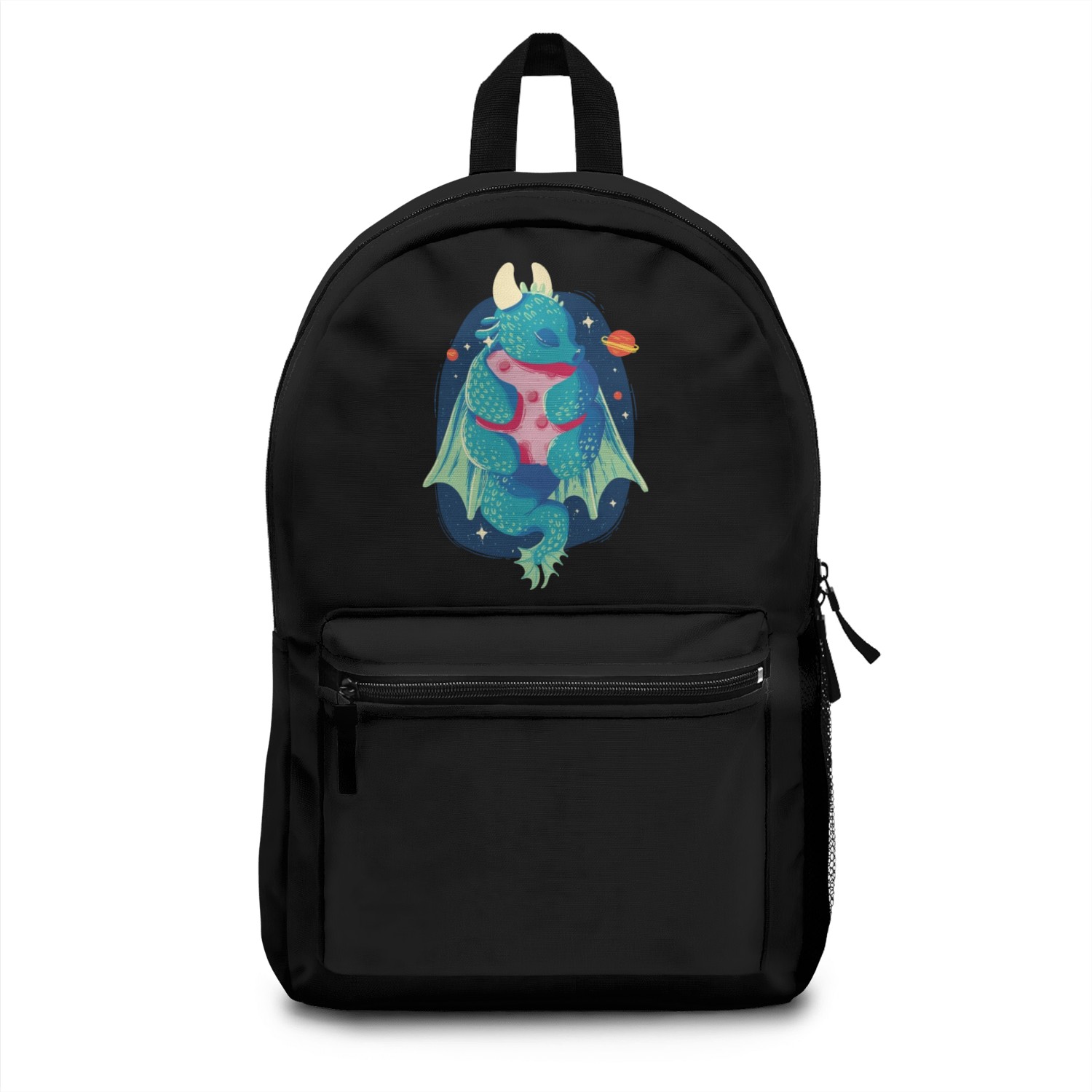 Cute Dragon Baby Mythical Space Watercolor Paintin Backpacks