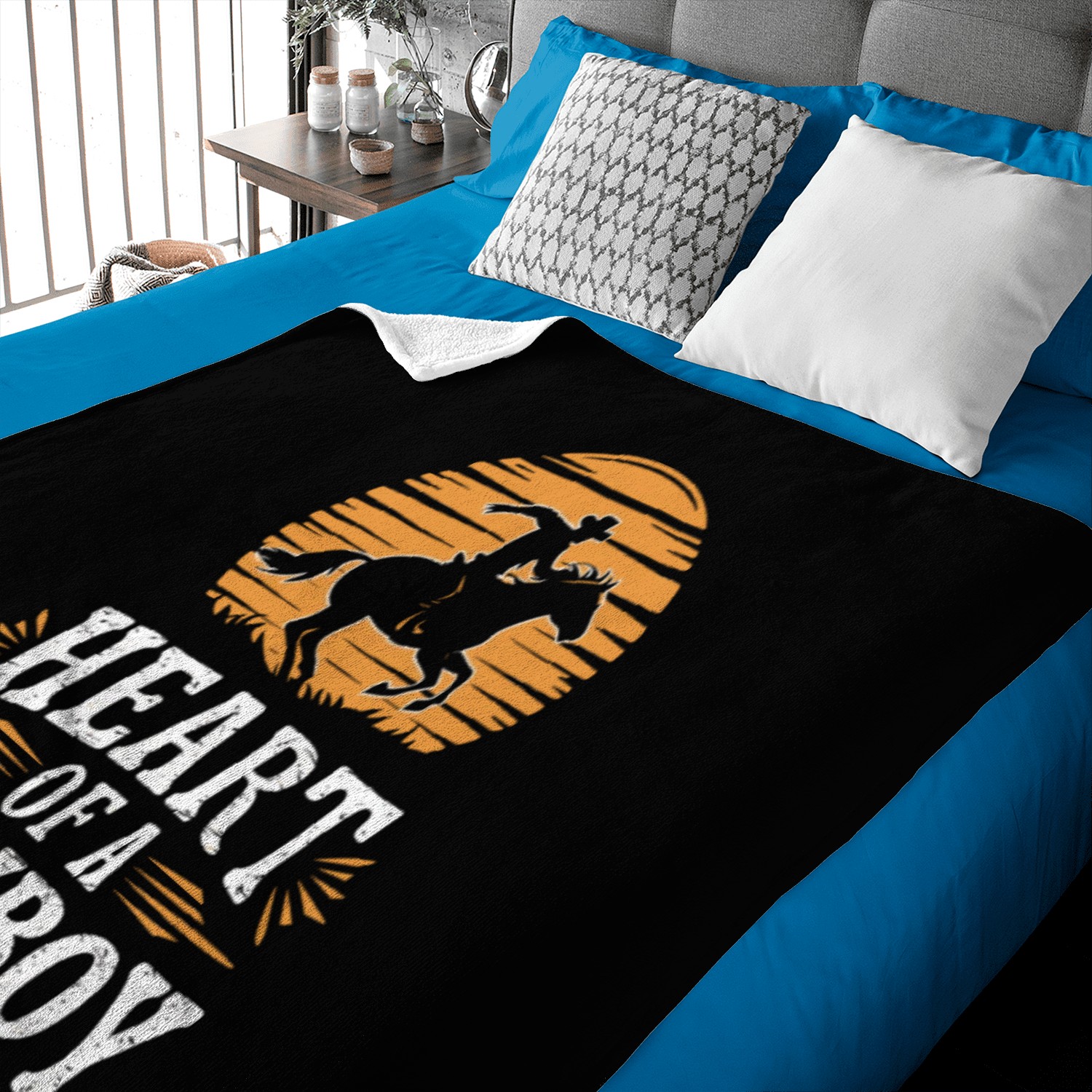 Cowboy Lifestyle Western Theme with Horses and Baby Blankets