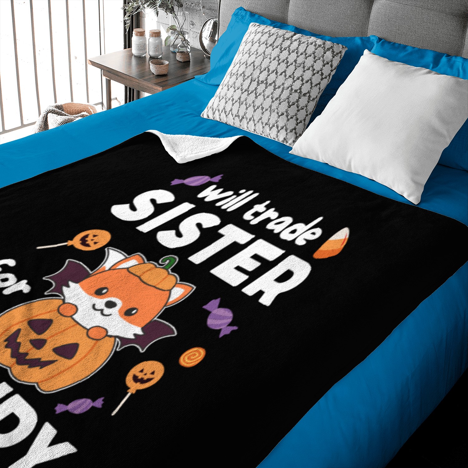 Fox Halloween Trade Sister For Candy Baby Blankets