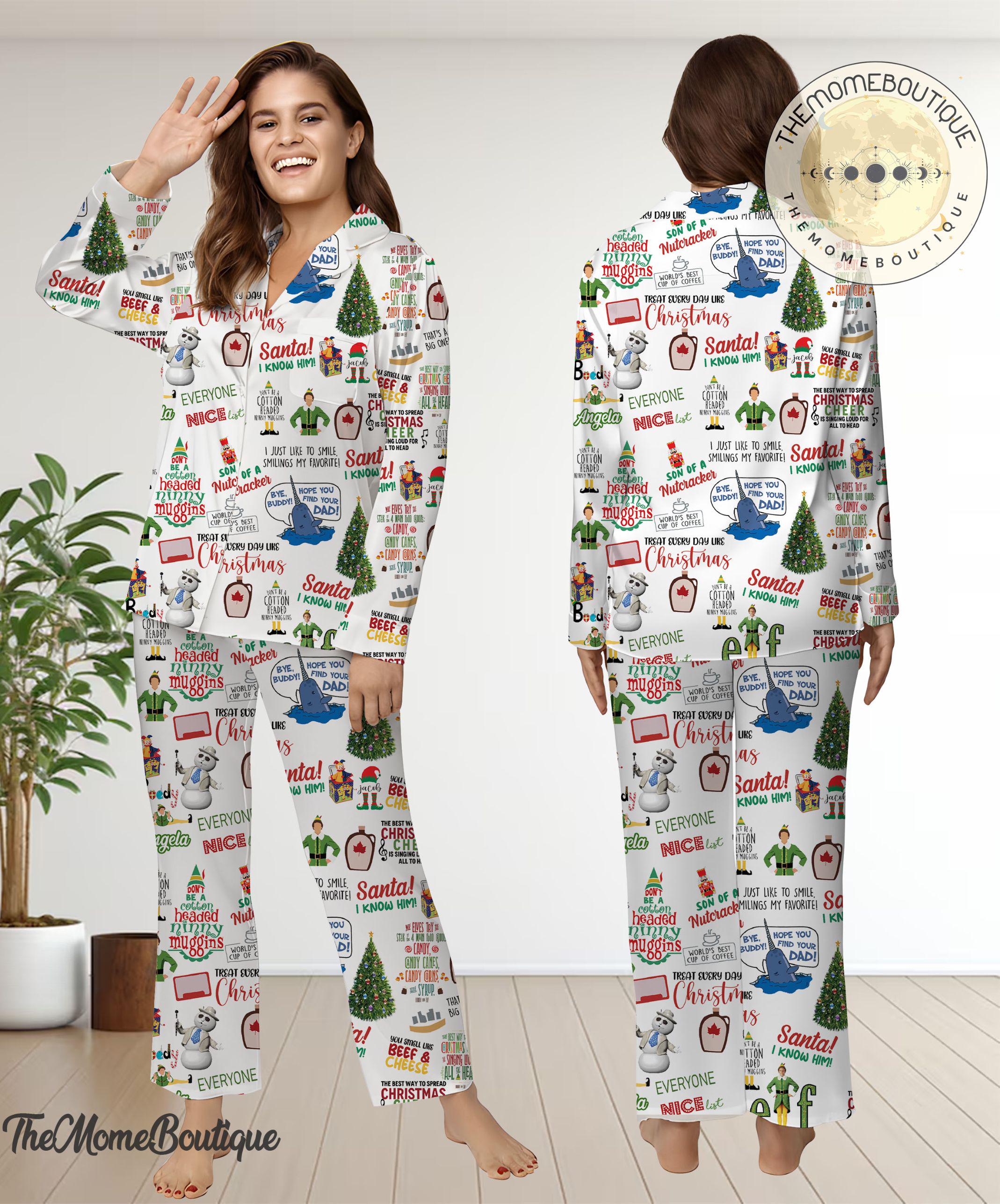 ELF Christmas Woman Pajamas Set, Pajamas Set, ELF Christmas Holiday Pyjamas Set, Pajamas Pant, Women Pajamas, Comfortable Sleepwear pajamas