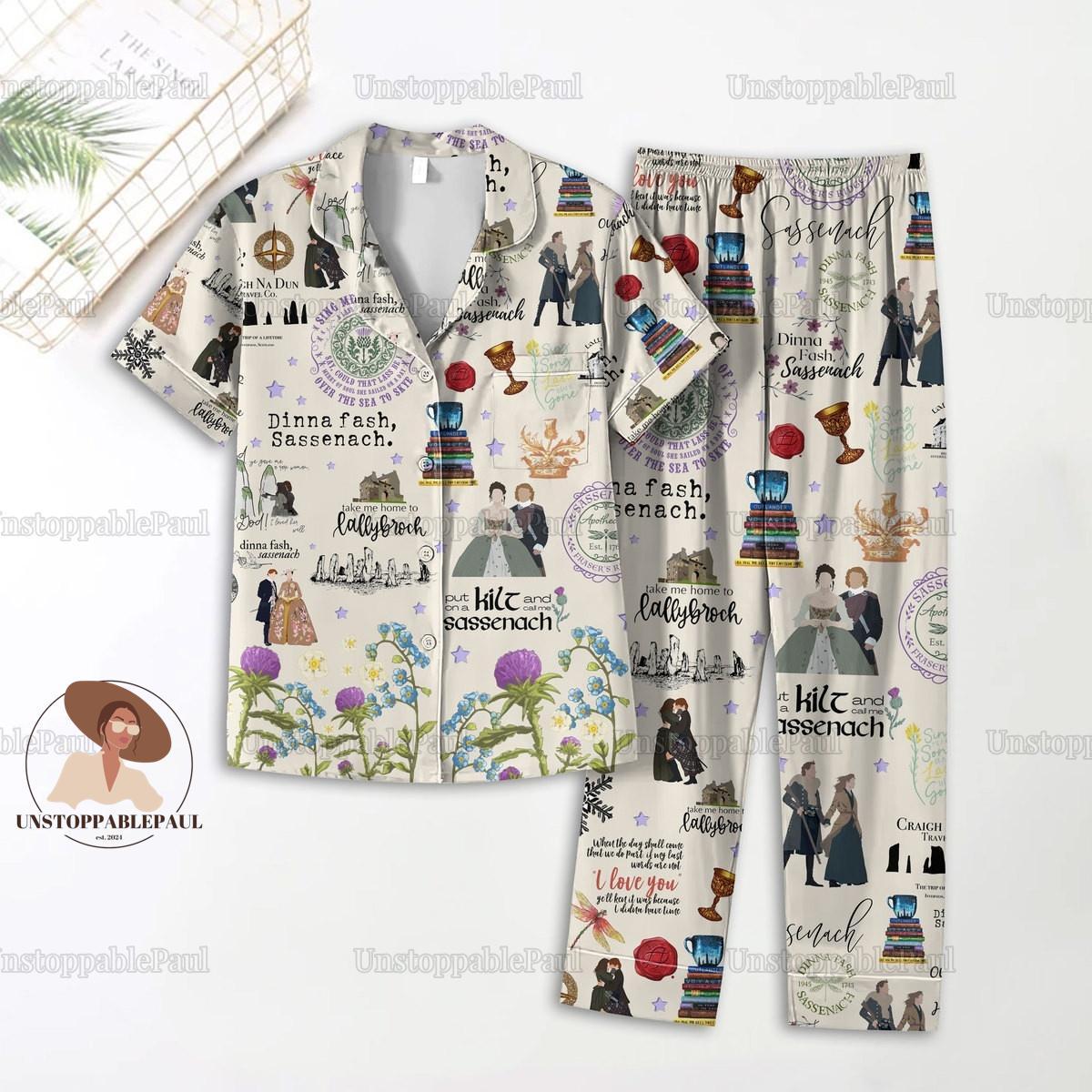 Outlander Pajamas Set, Outlander TShirt, Outlander Pajamas Pants, Outlander Tv Series Pajamas, Outlander Tv Show Women Pajamas