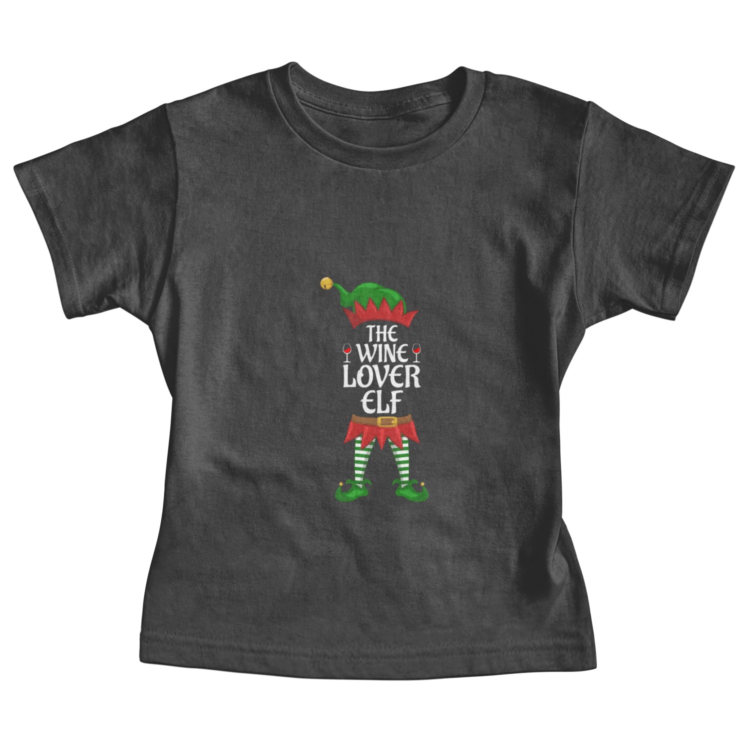 Wine Lover Elf Family Matching Christmas Party Baby Tees