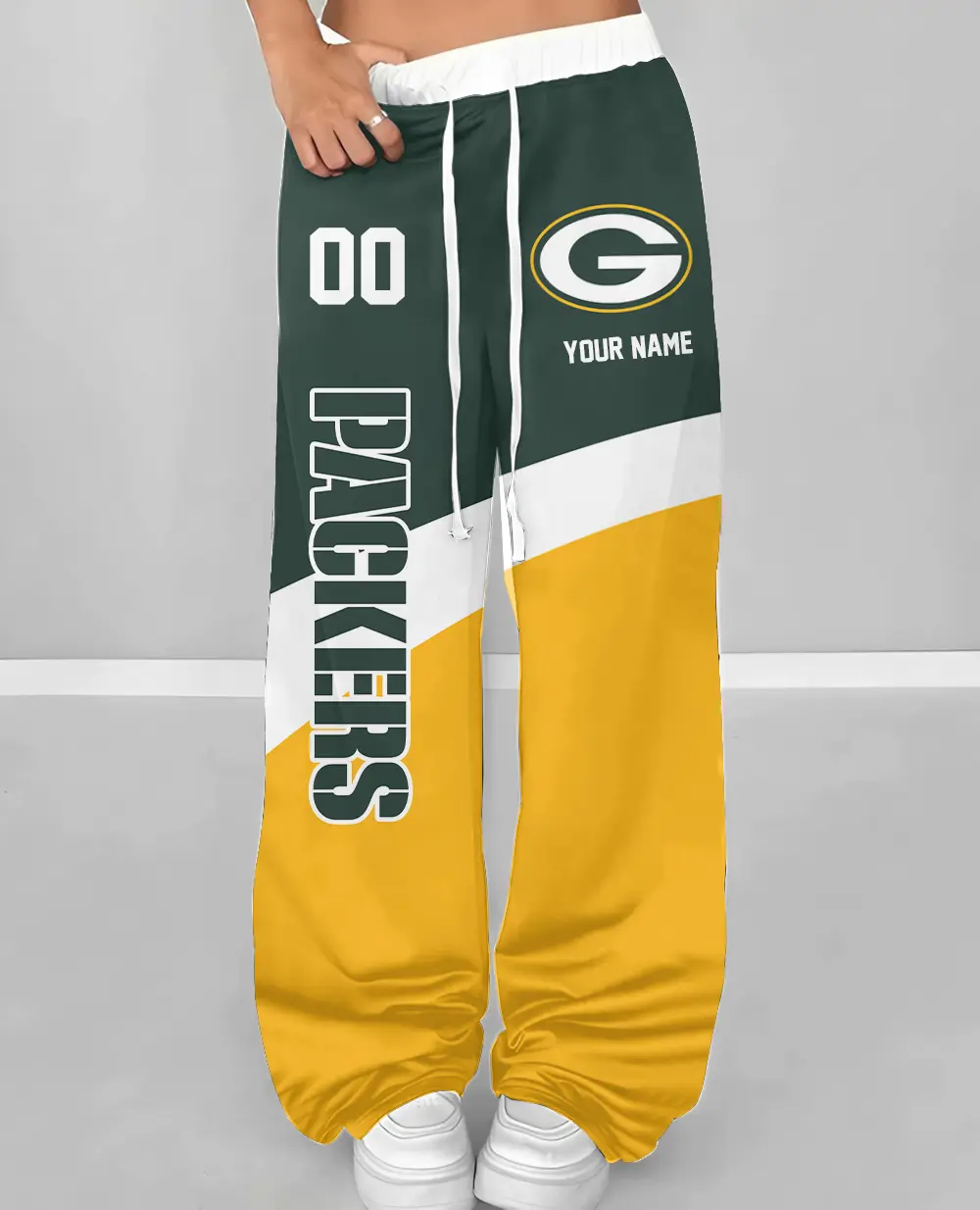 Green Bay Packers Personalized Wide Leg Lounge Pants