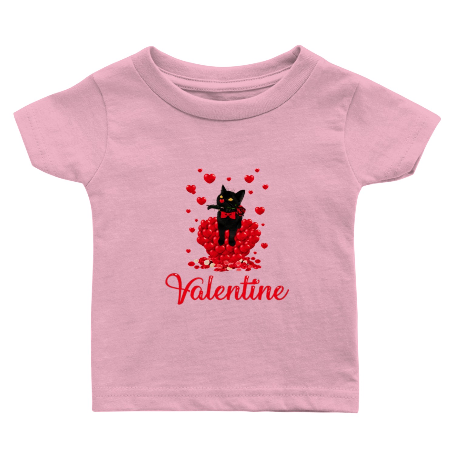 Black cat Is my valentine Baby T Shirts