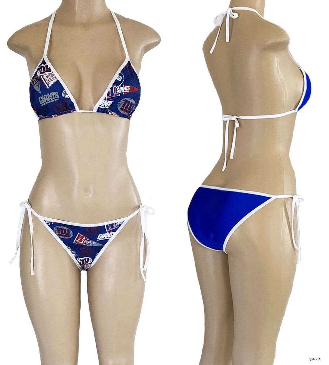 New York Giants String Bikini Set, Two Piece Swimsuit Beachwear Sexy Bikini