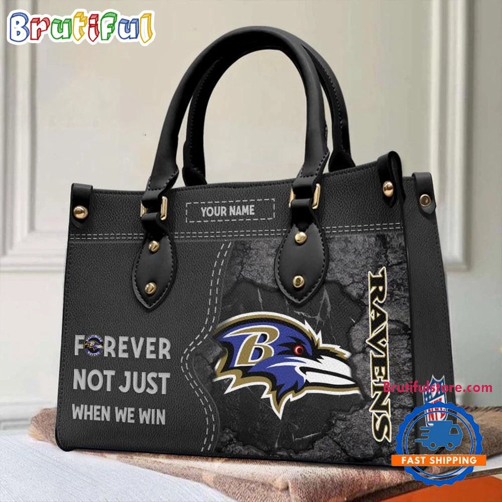 Custom Baltimores Team Ravens Forever Leather Bag, Woman Leather Bag