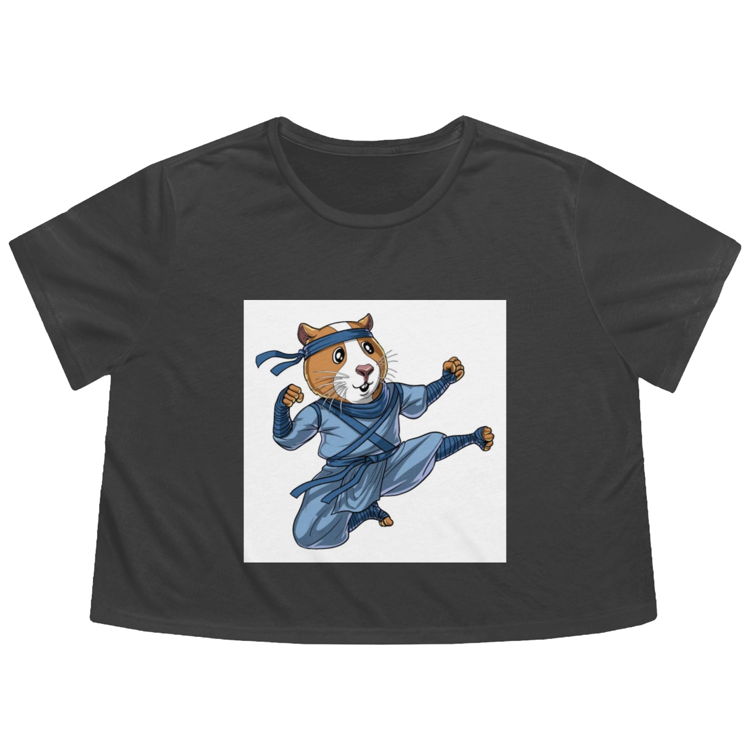 Guinea Pig Ninja Flowy Cropped Tees