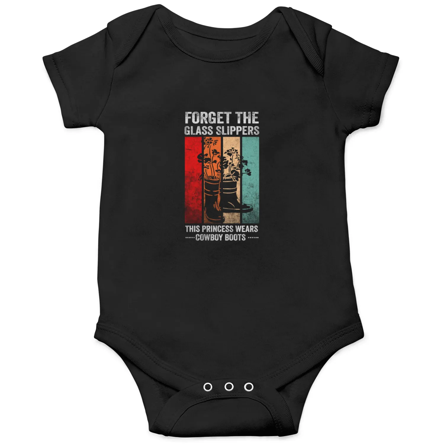 Forget Glass Slippers Princess Wears Cowboy Boots Onesies