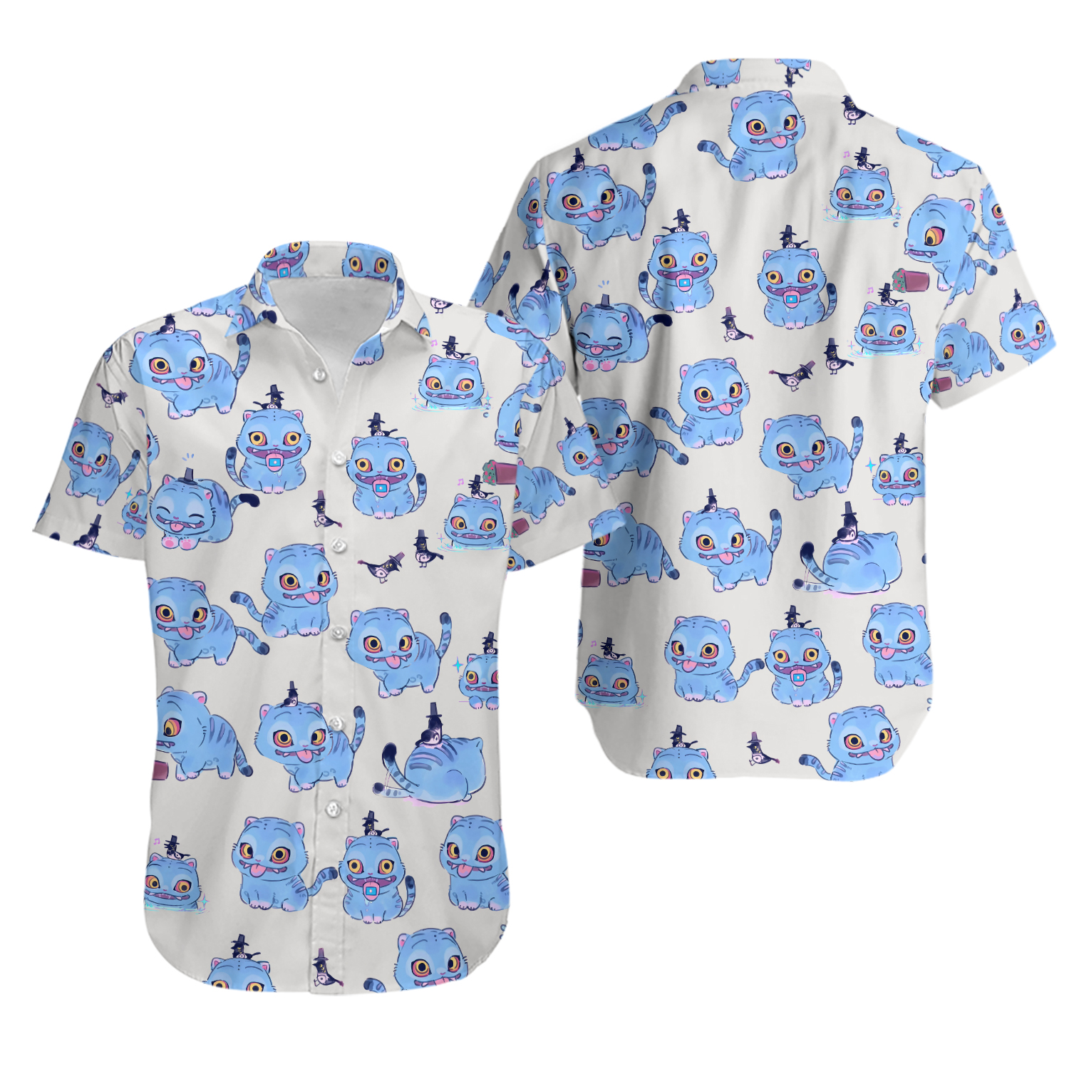 Kpop Demon Hunter Tiger Hawaiian Shirt, Cute Kpop Merch, Tiger Shirt Gift, Anime Demon Hunter Shirt, Kpop Fan Gift, Hawaiian Shirt