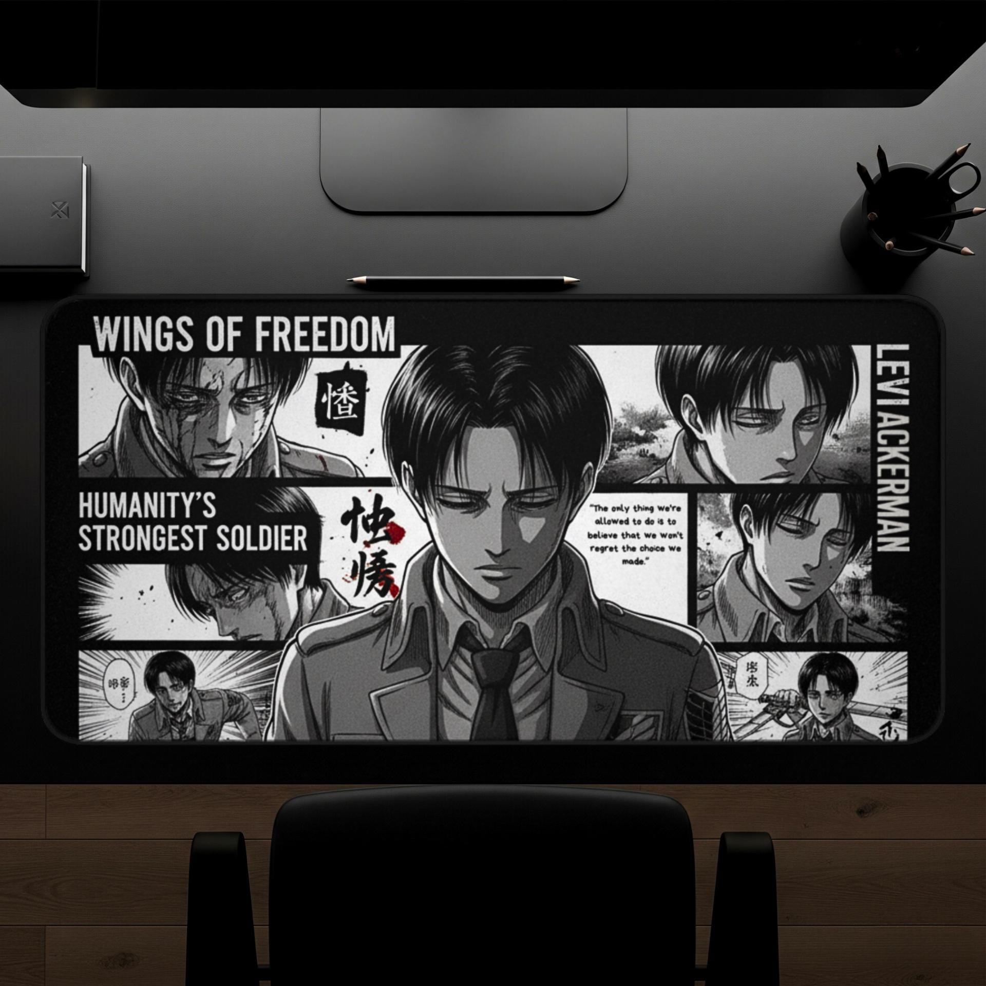 Levi Ackerman Desk Mat - Manga Art Desk Accessory