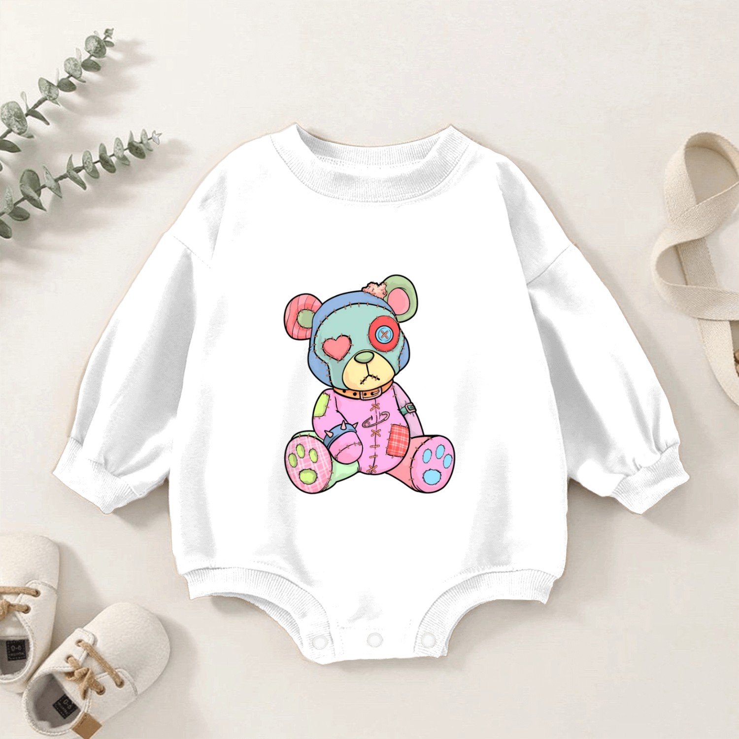 Pastel Goth Teddy Bear Japanese Anime Kawaii Menhe Baby Romper Sweatshirts