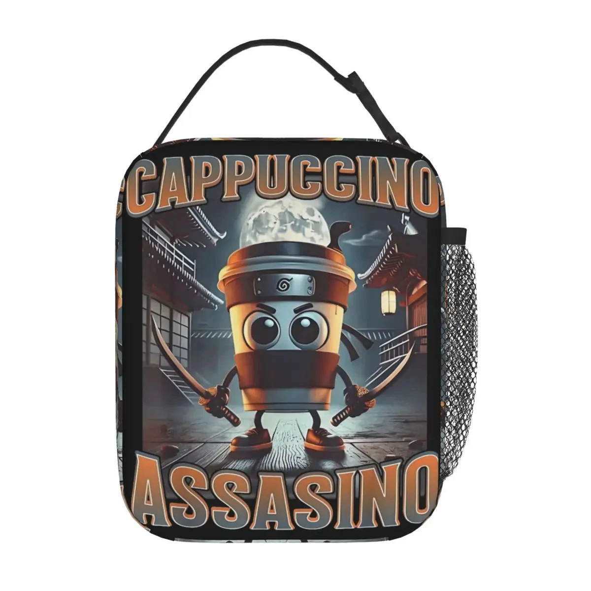 Italian Brainrot Cappuccino Assassino Meme Kid Lunch Bag, Travel Picnic Bag Gift