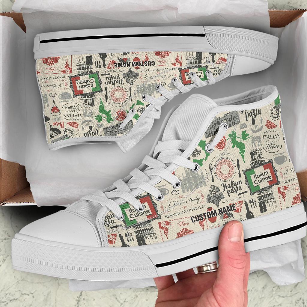 Italy Custom Name High Top Sneakers