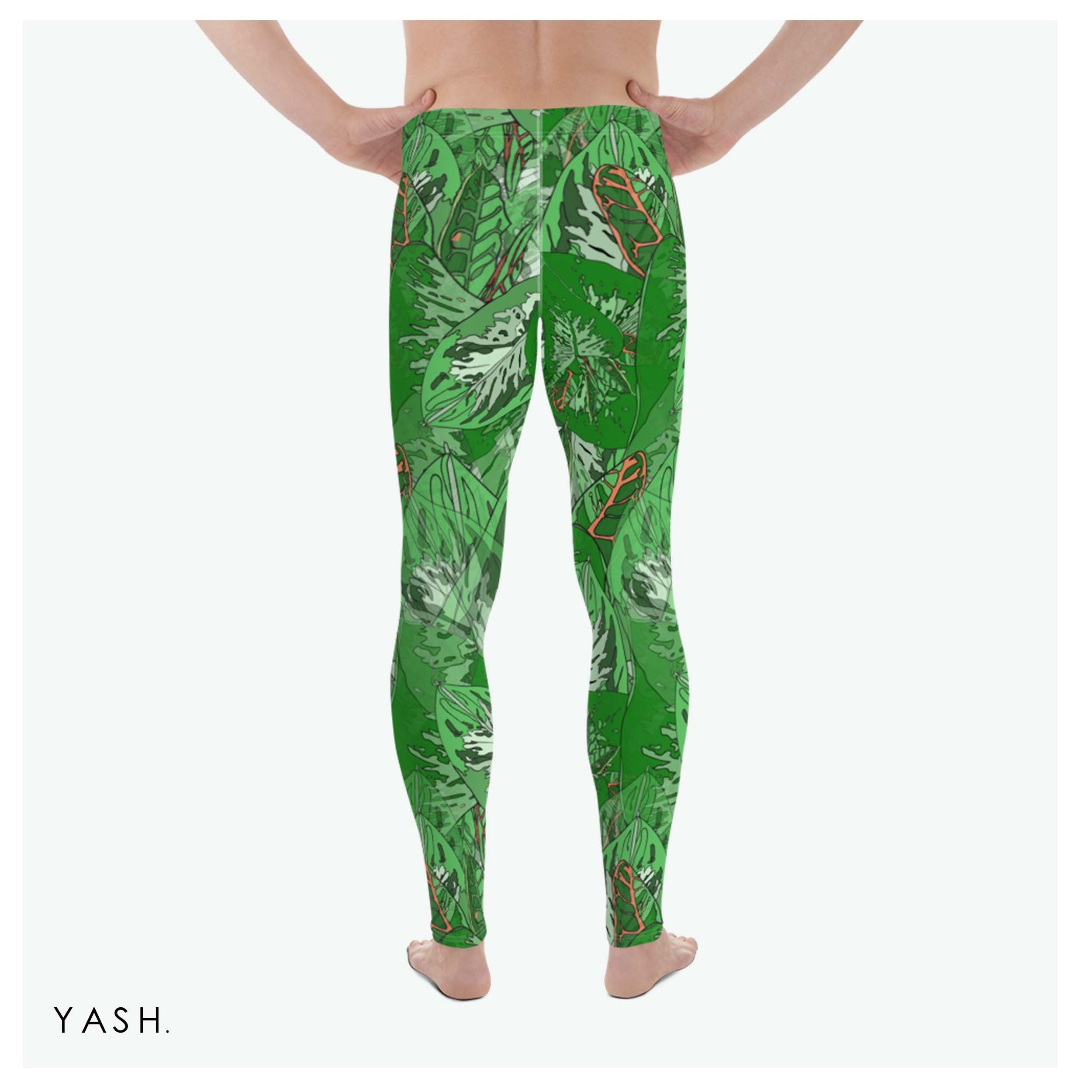Jungle Vibes Men's Leggings, Yoga Meggings, Perfect for Yoga