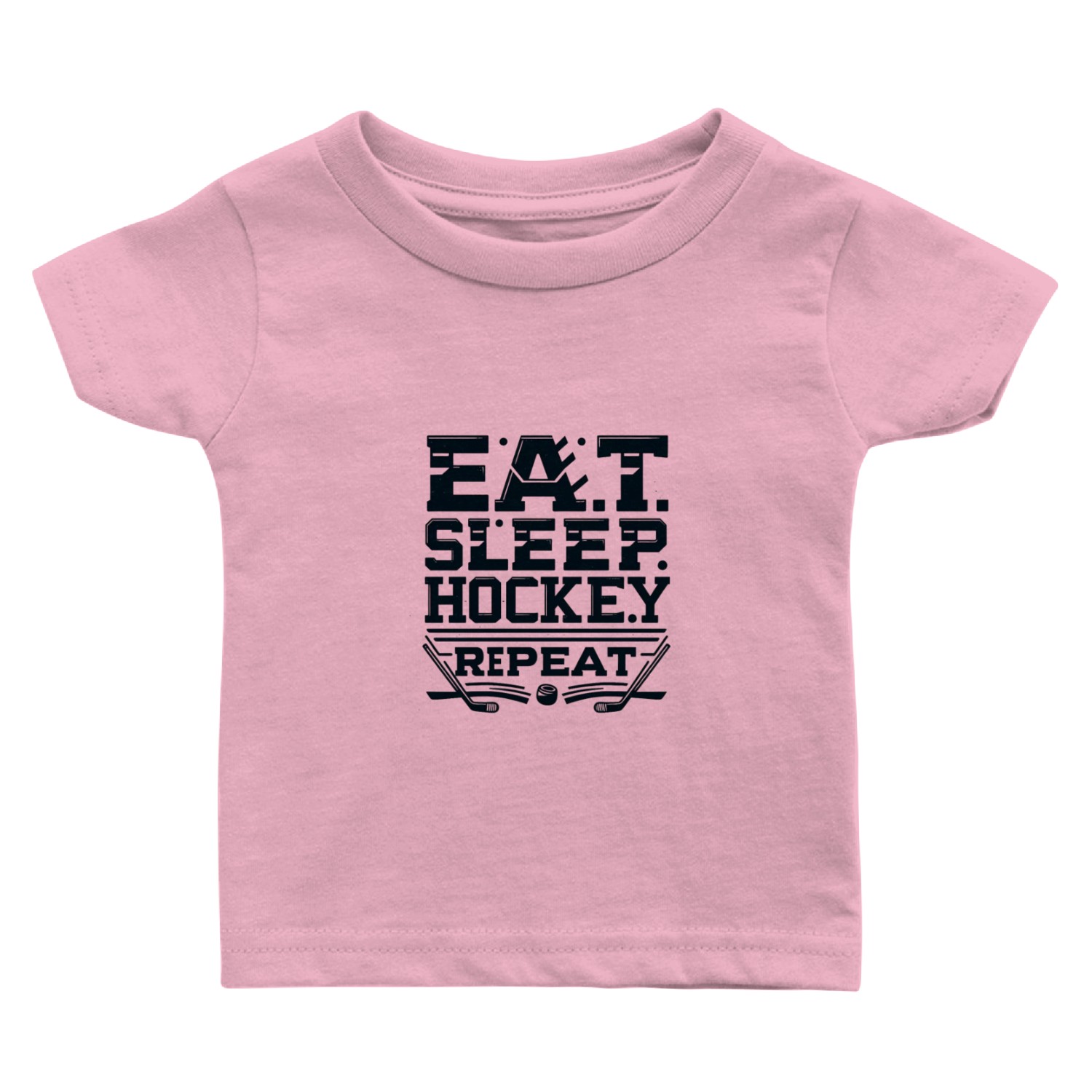 Eat sleep hockey repeat Baby T Shirts