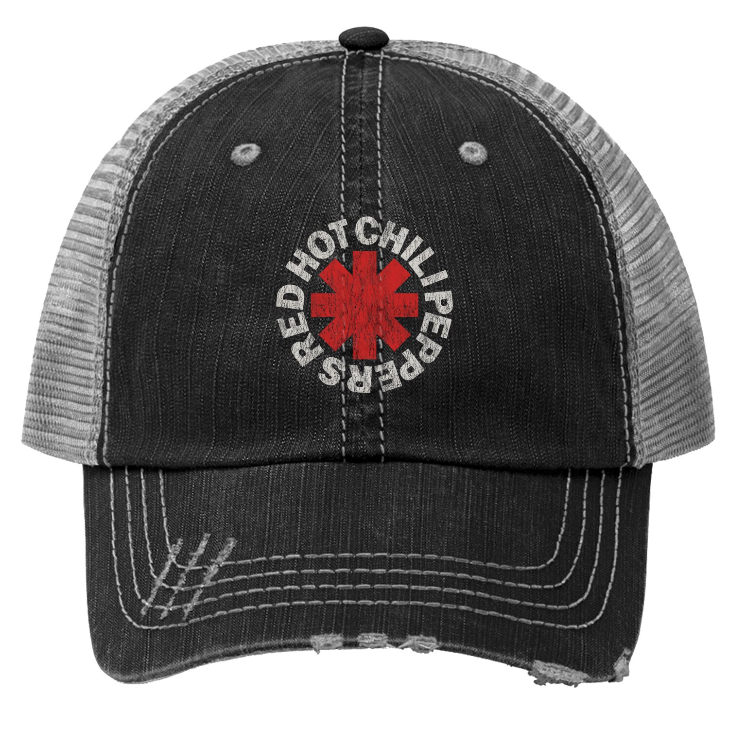 Red Hot Chili Peppers Distressed Logo Rock Trucker Hat Trucker Hats