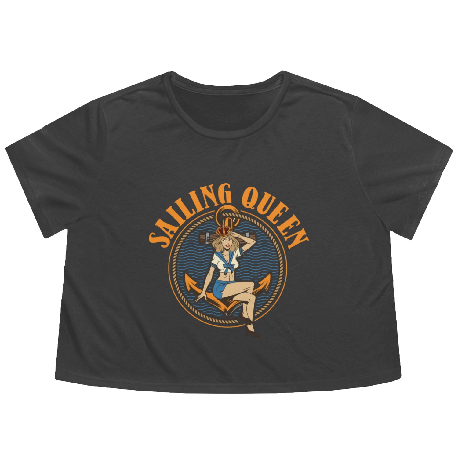 Sailing Anchor Sailboat Sailor Flowy Cropped Tees