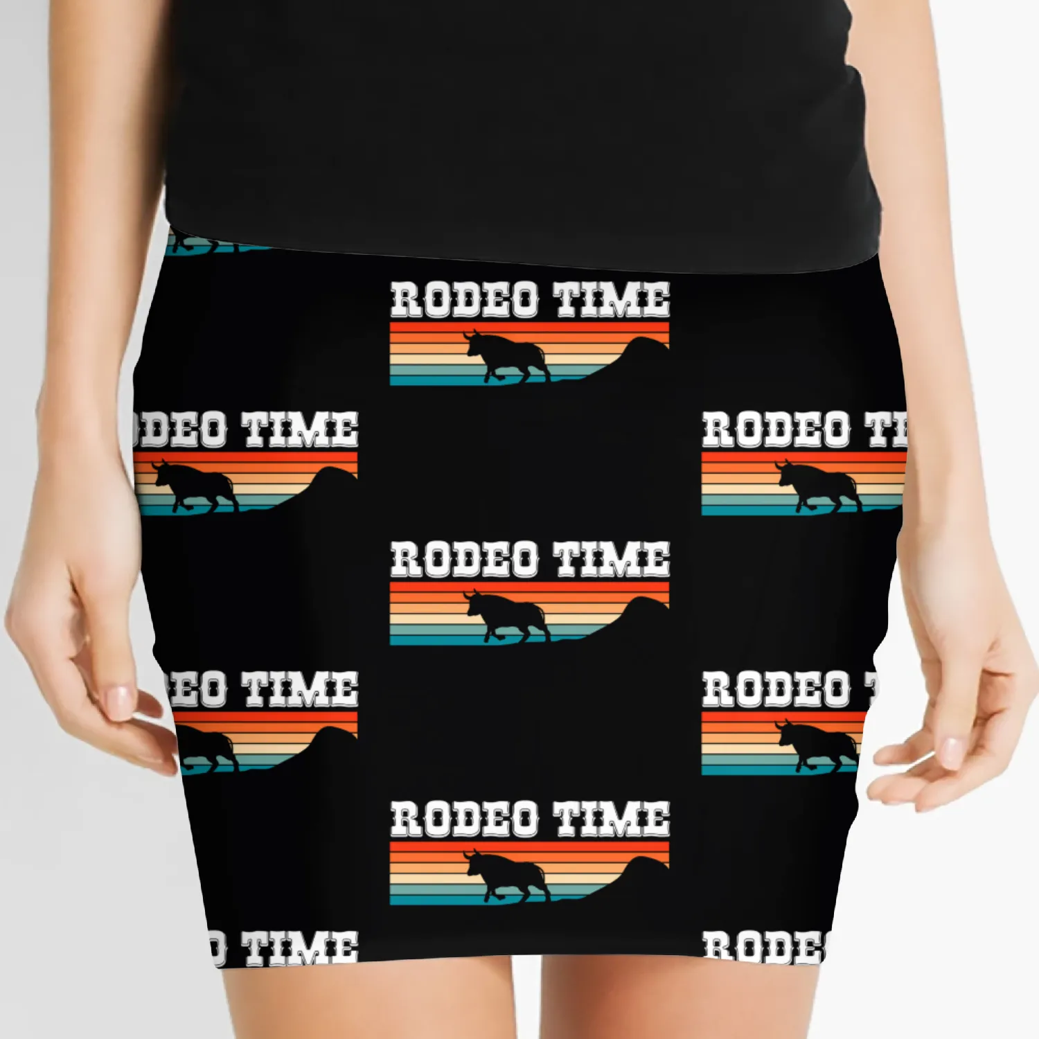 Rodeo Time Cowboy Wild West Horseman Ranch Lasso B Women's Mini Skirts