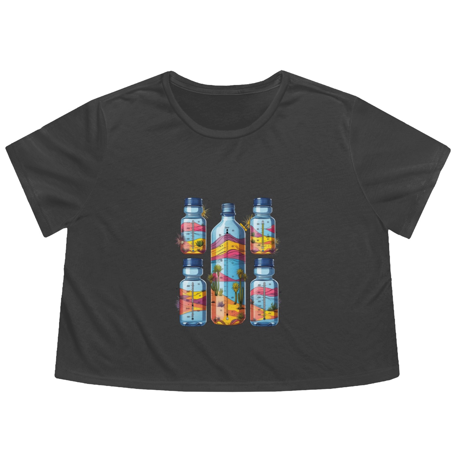 Eco Shower Infographic Art Flowy Cropped Tees