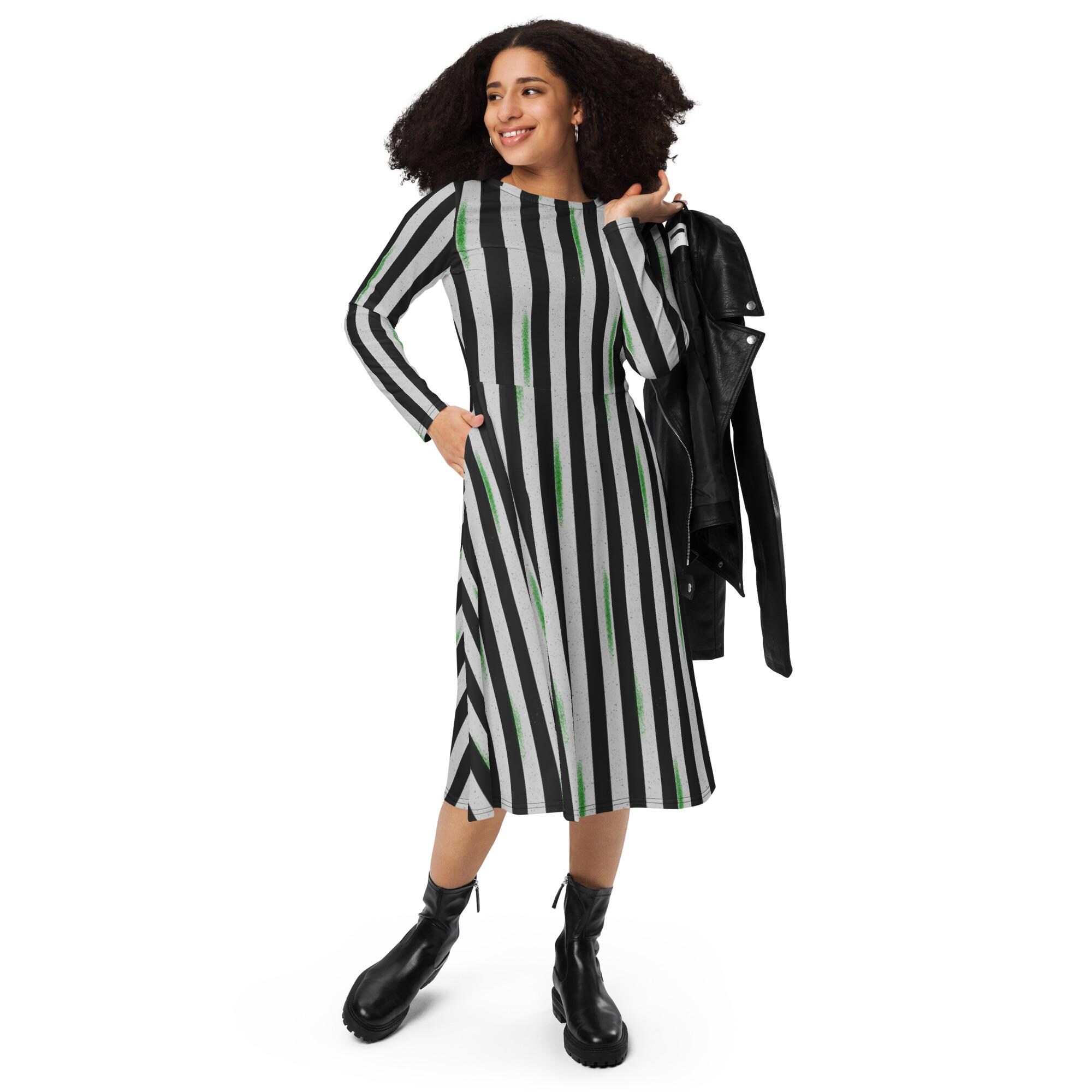 Beetle Beetle All-over print long sleeve midi dress