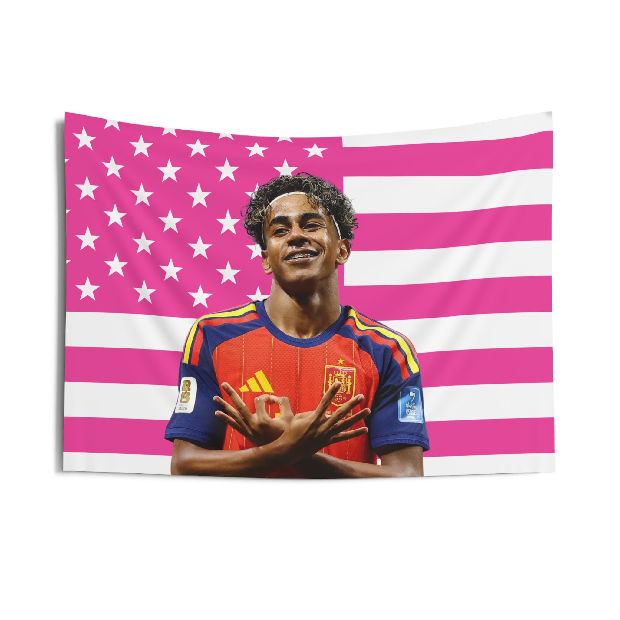 Lamine Yamal Celebration Flag Tapestry Indoor Wall Decor