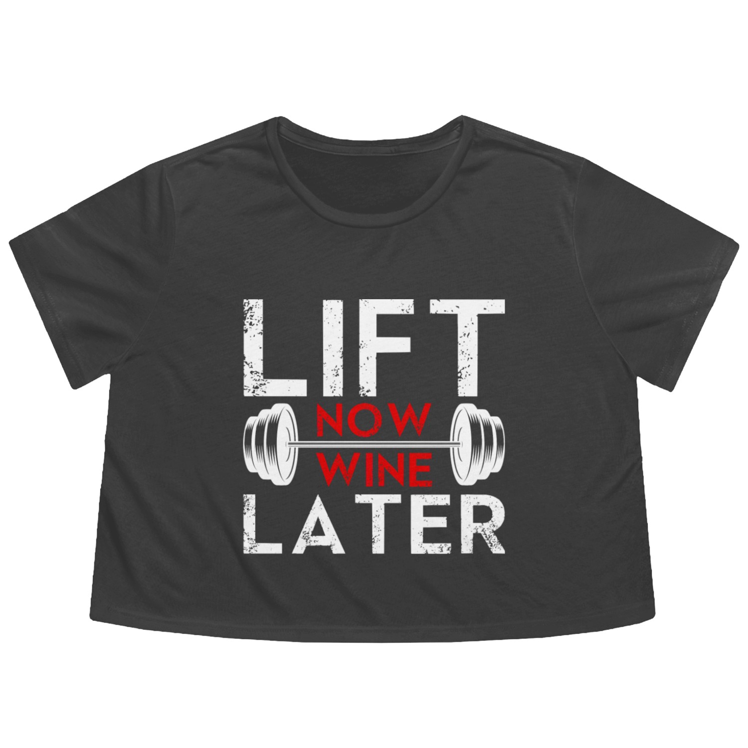 Lift Now Wine Later Bodybuilding Weight Training Flowy Cropped Tees