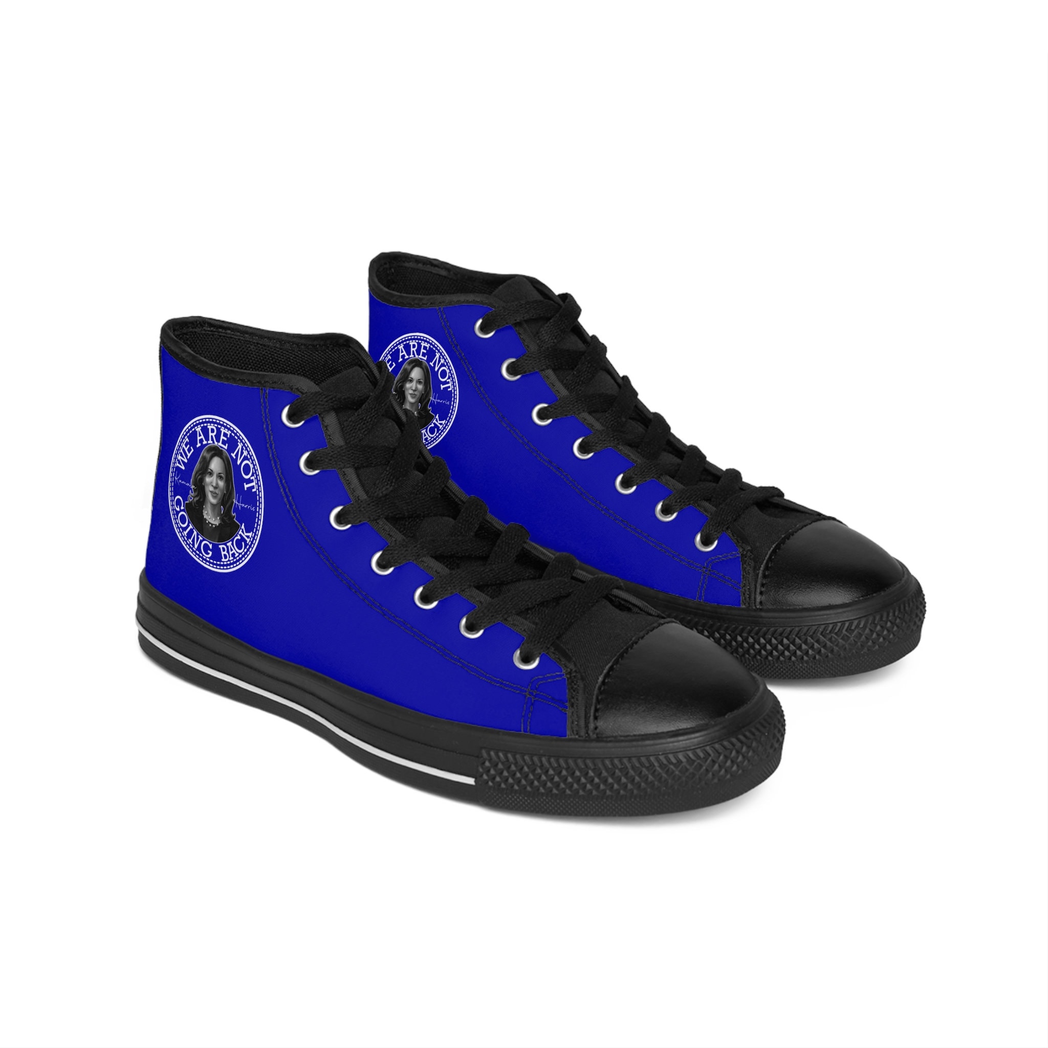 Kamala Harris We're Not Going Back Blue Unisex Classic Sneakers