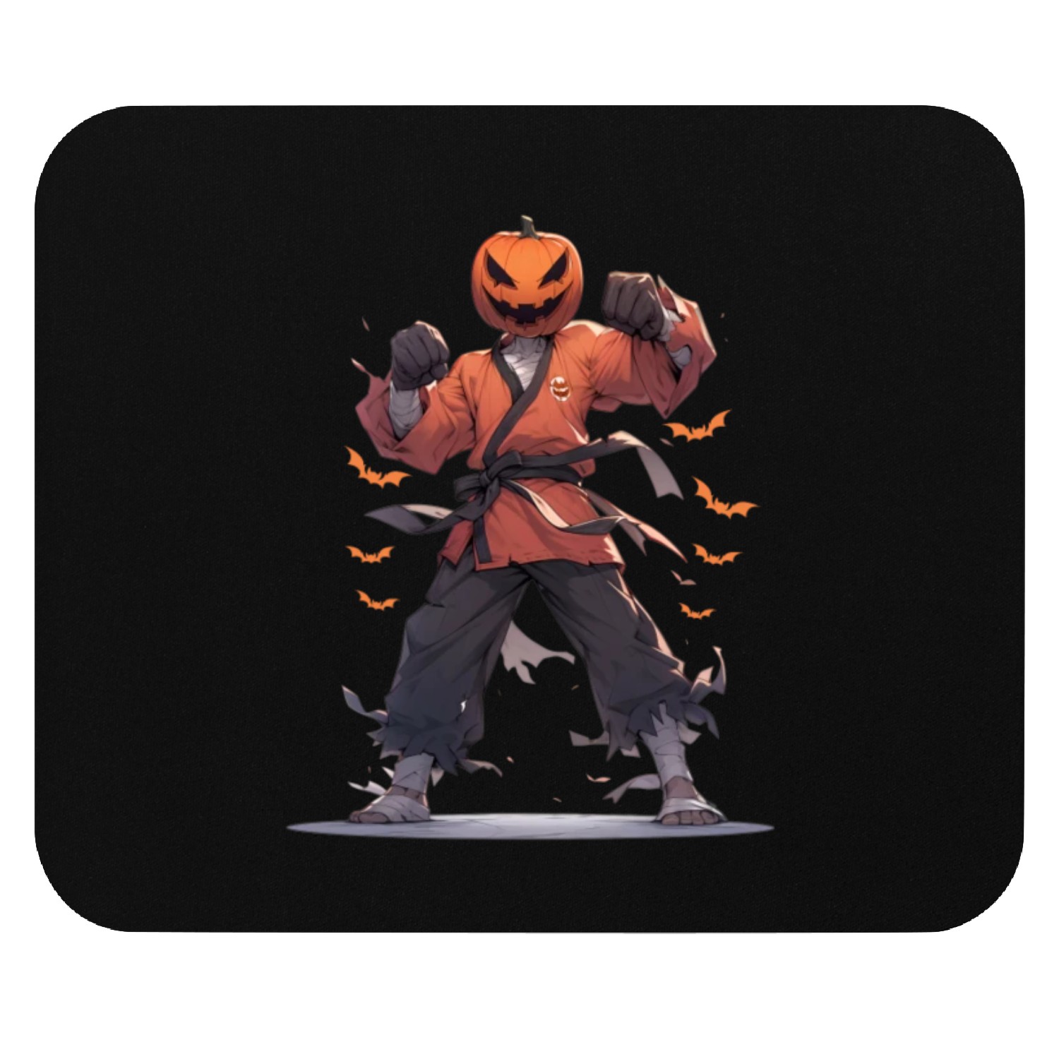 Halloween Pumpkin Fighter Martial Arts MMA Kawaii Mouse Pads