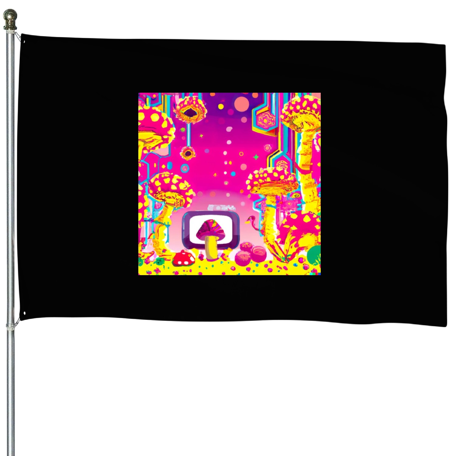 Psychedelic Video Game Fantasy World House Flags