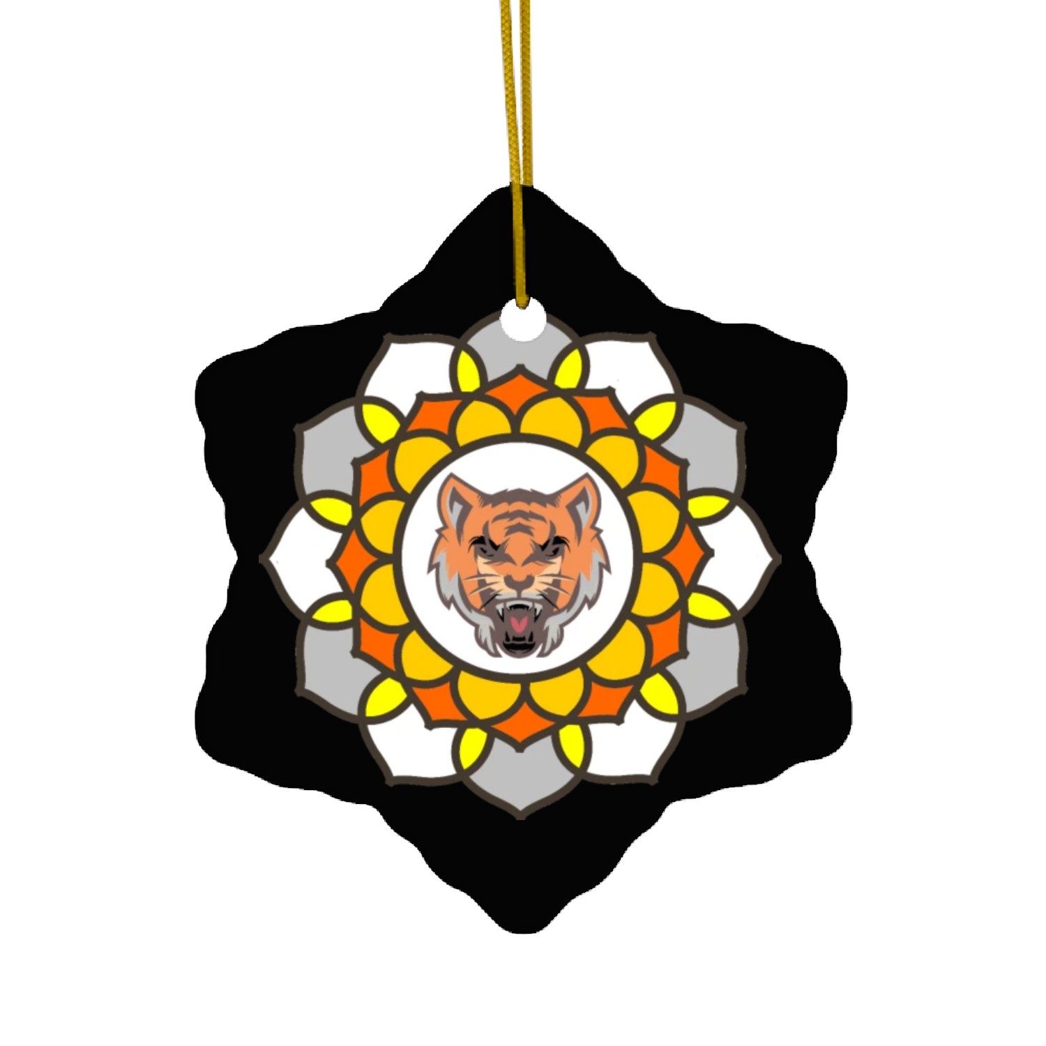 mandala tiger halloween Ceramic Ornaments graphic