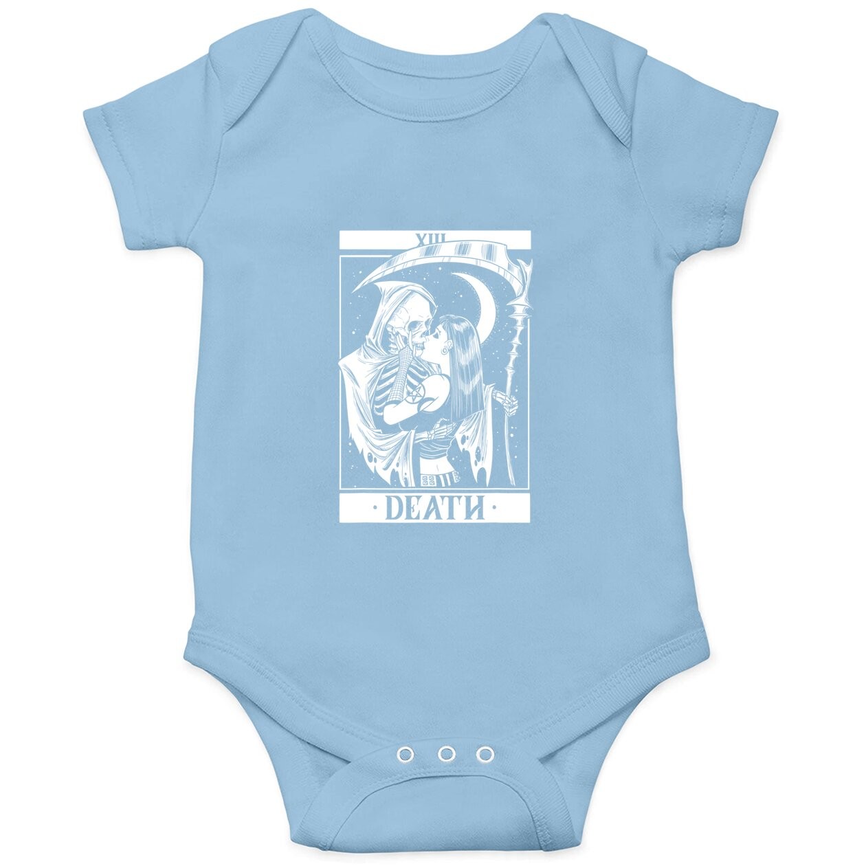 Blackcraft Vintage Death Tarot 13 Card Baby Bodysuit