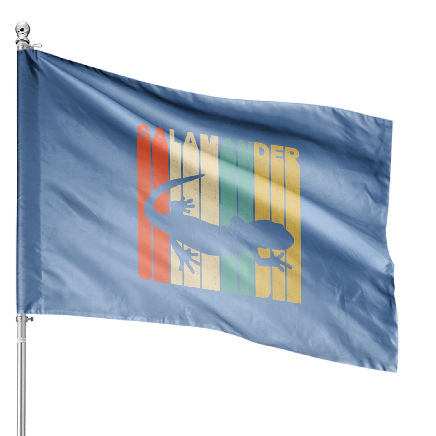 Vintage Retro Style Salamander Silhouette House Flag