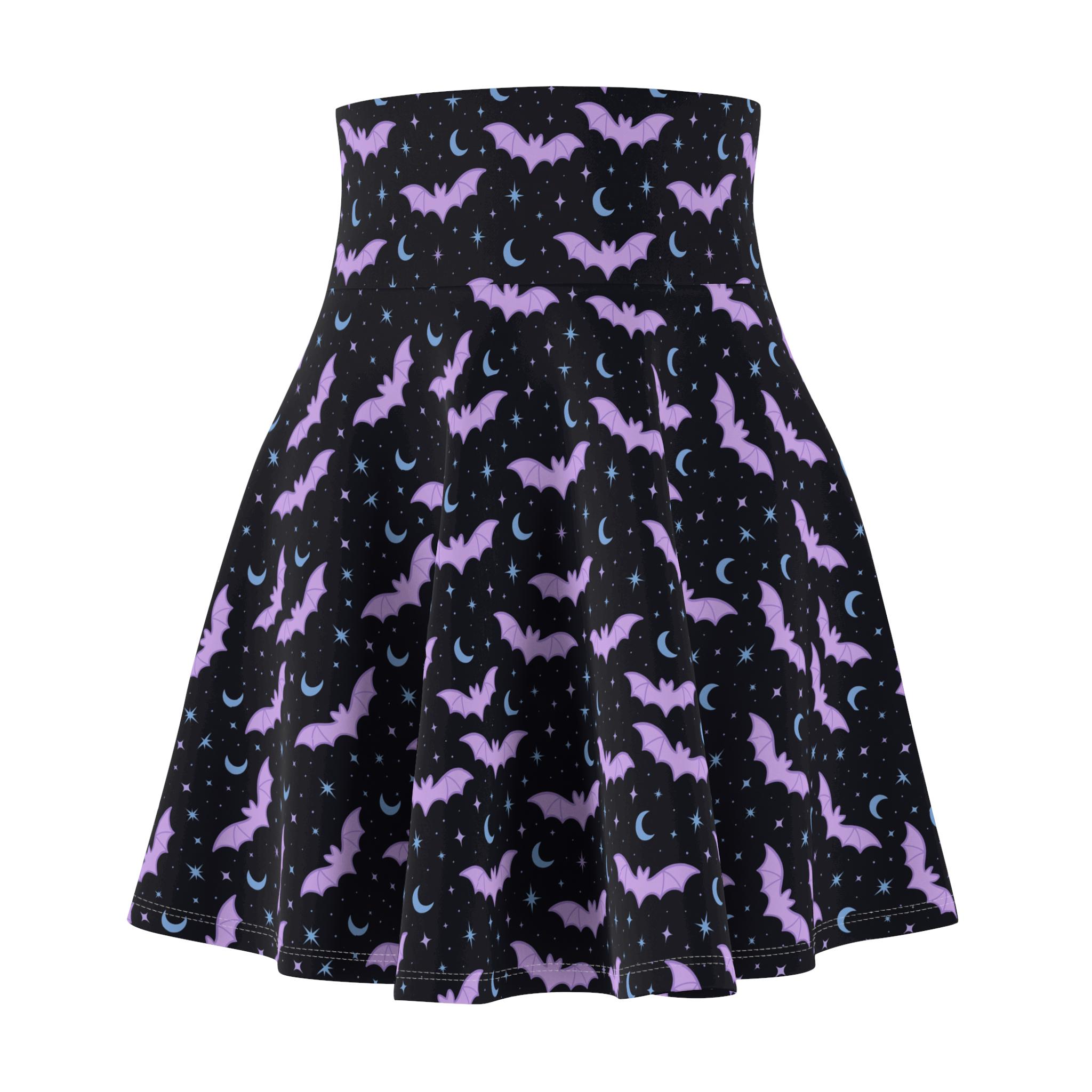Gothic Bat Skater Skirt, Halloween Fashion, Alternative Style