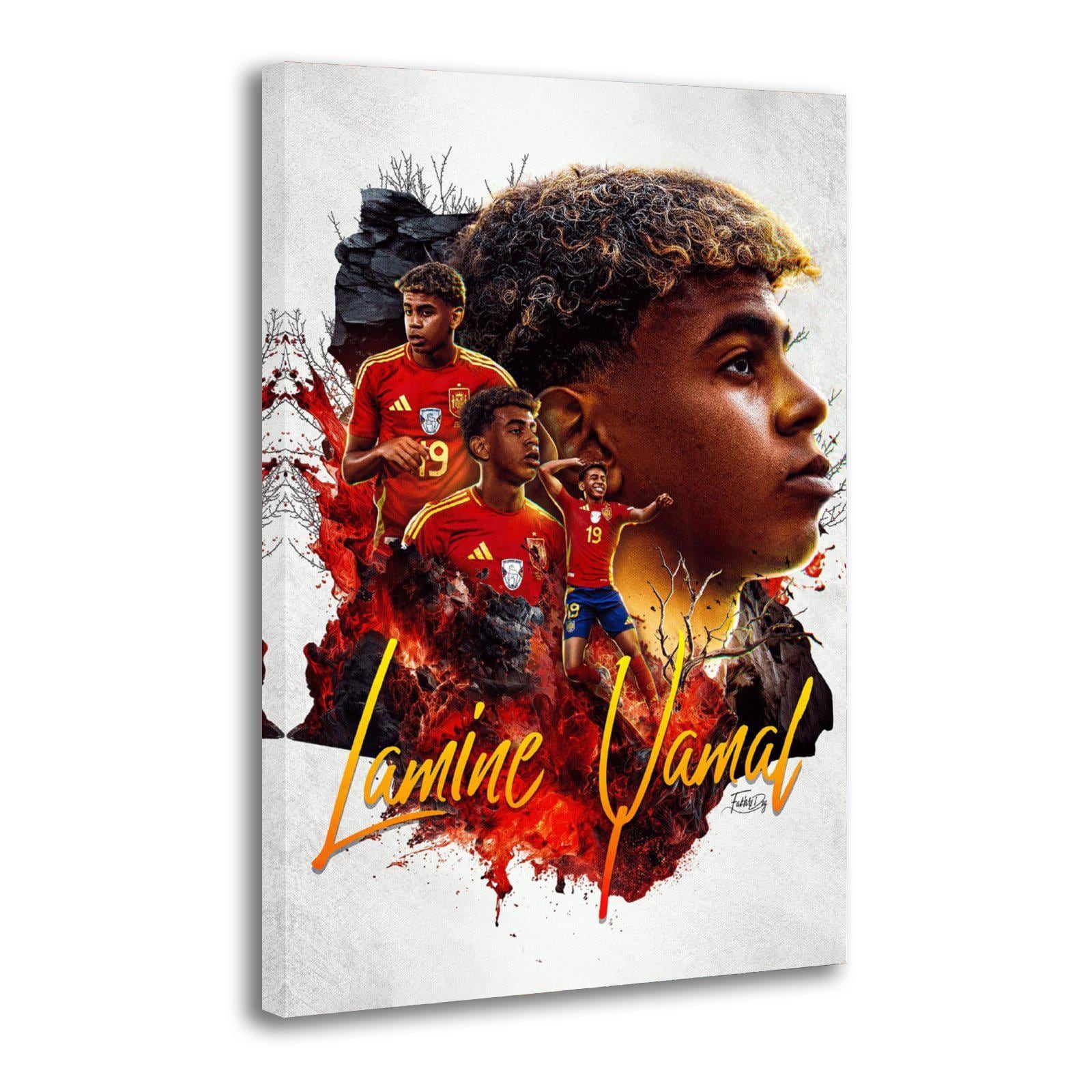 Lamine Yamal Canvas Art Poster, Soccer Star Wall Decor