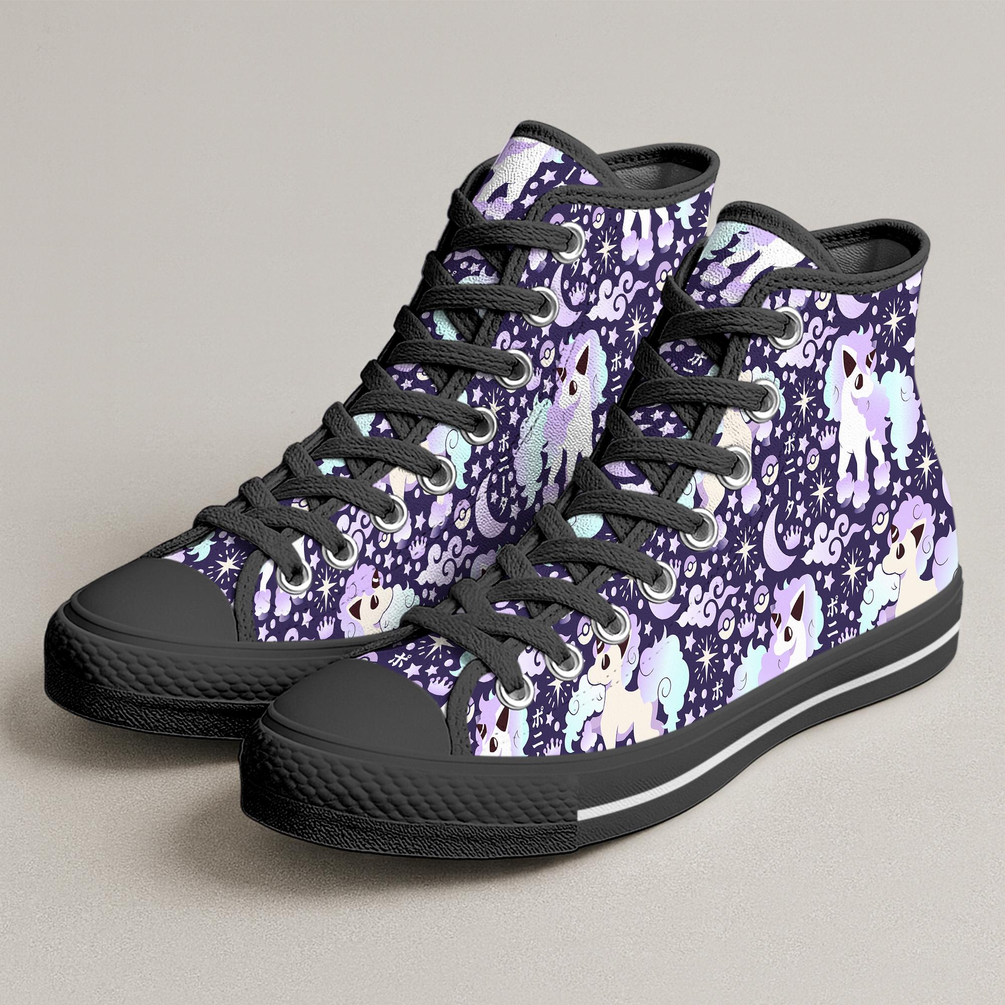Ponyta High Top Shoes, Magical Unicorn Sneakers, Cute Anime Shoes, Galarian Ponyta Gift