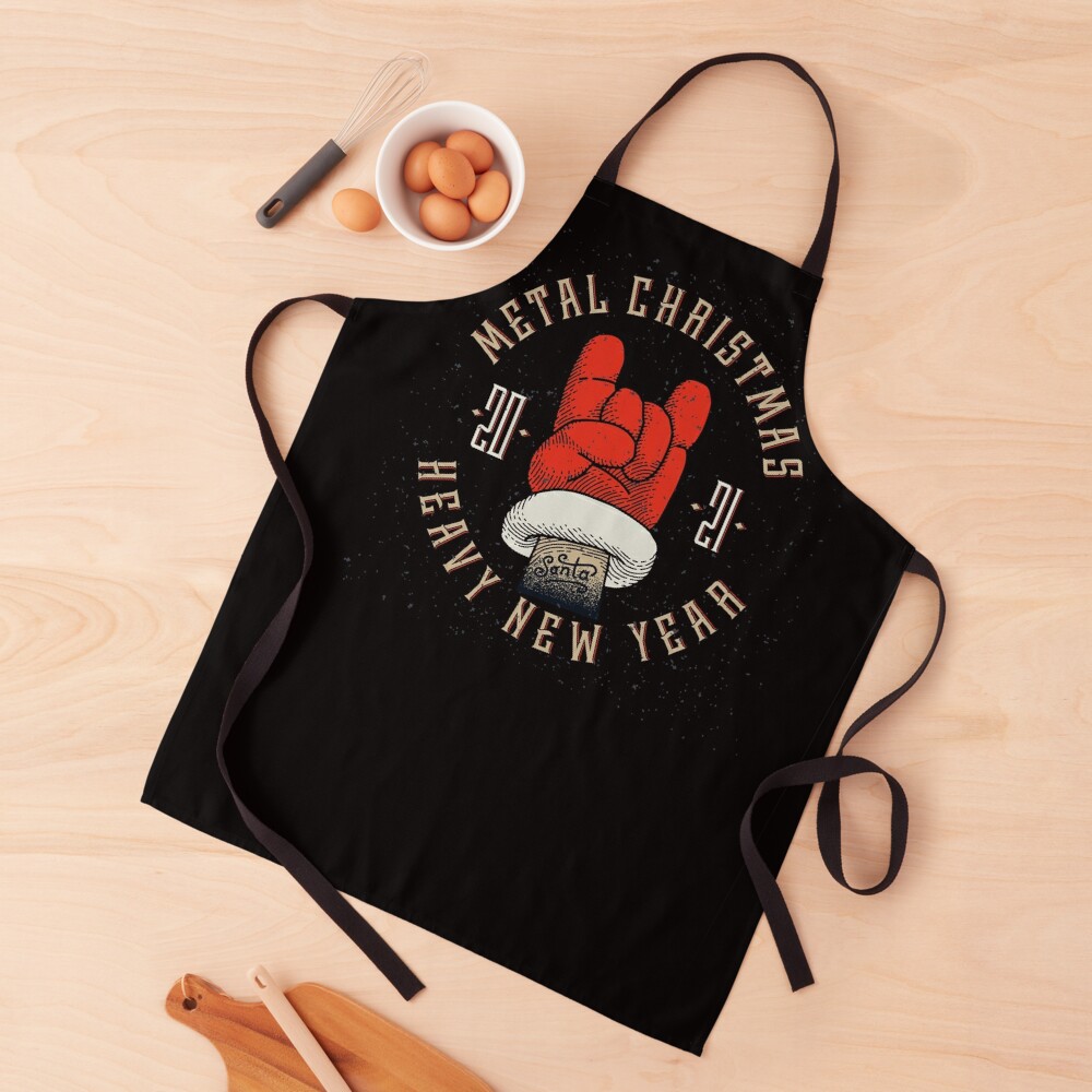 Metal Christmas and Heavy New Year - A cool Christmas gift for an awesome rock lover! Apron