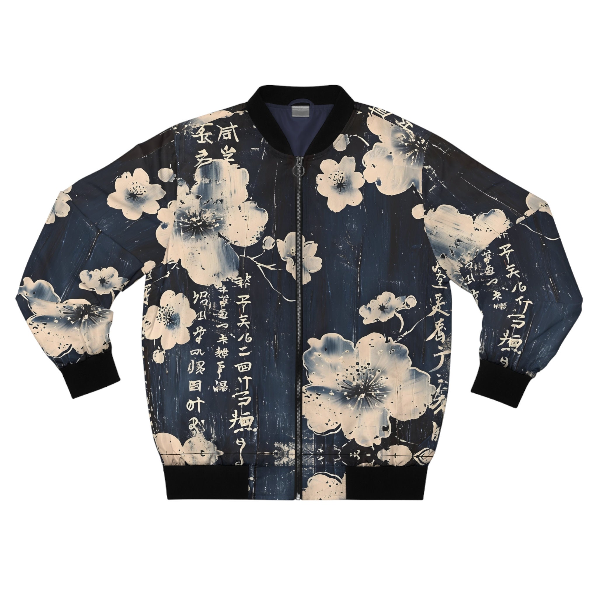Vintage Japanese Bomber Jacket ,Men's AOP Bomber Jacket,Vintage Flowers Bomber Jacket