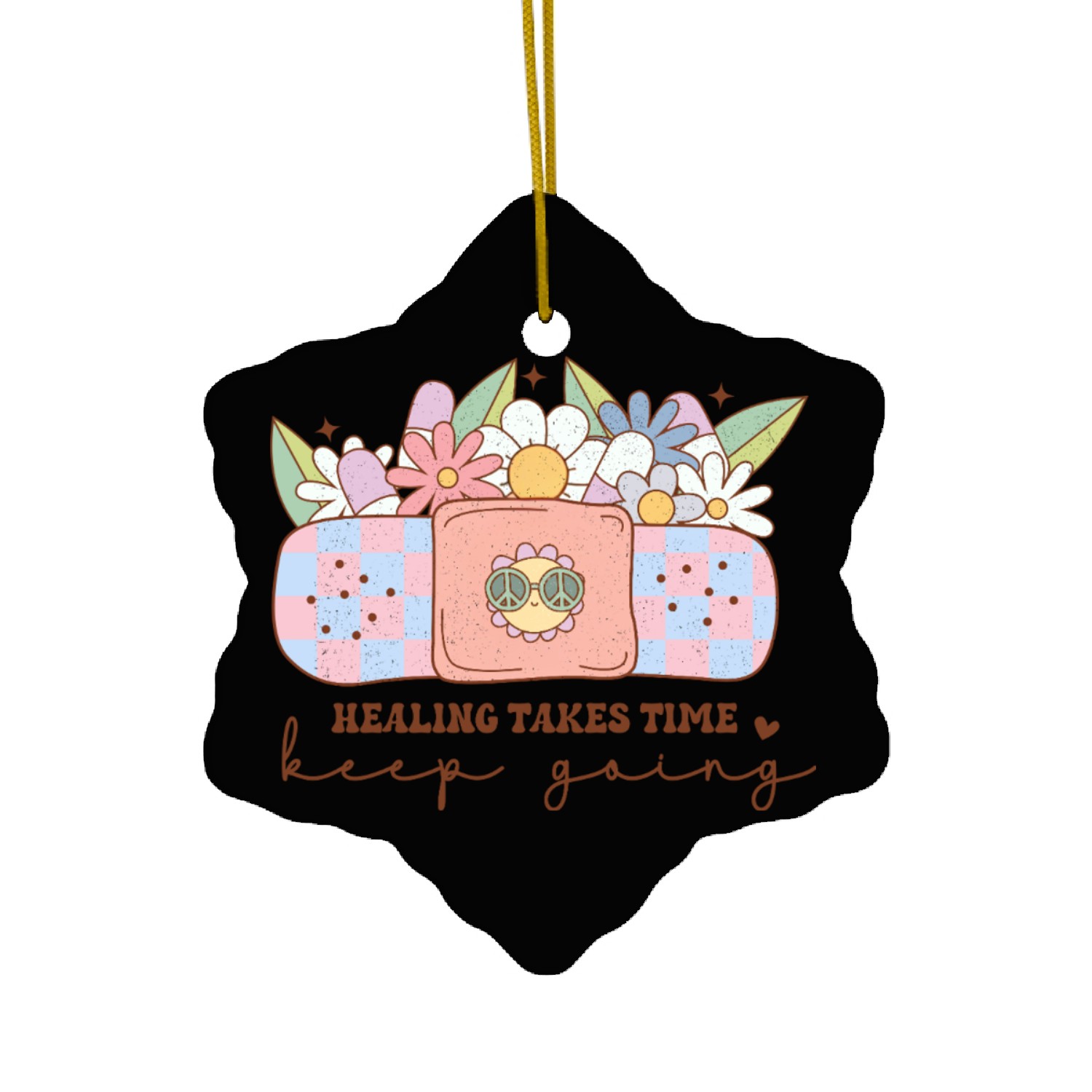 Healing Takes Time - Inspiring Mental Health Quote Ceramic Ornaments