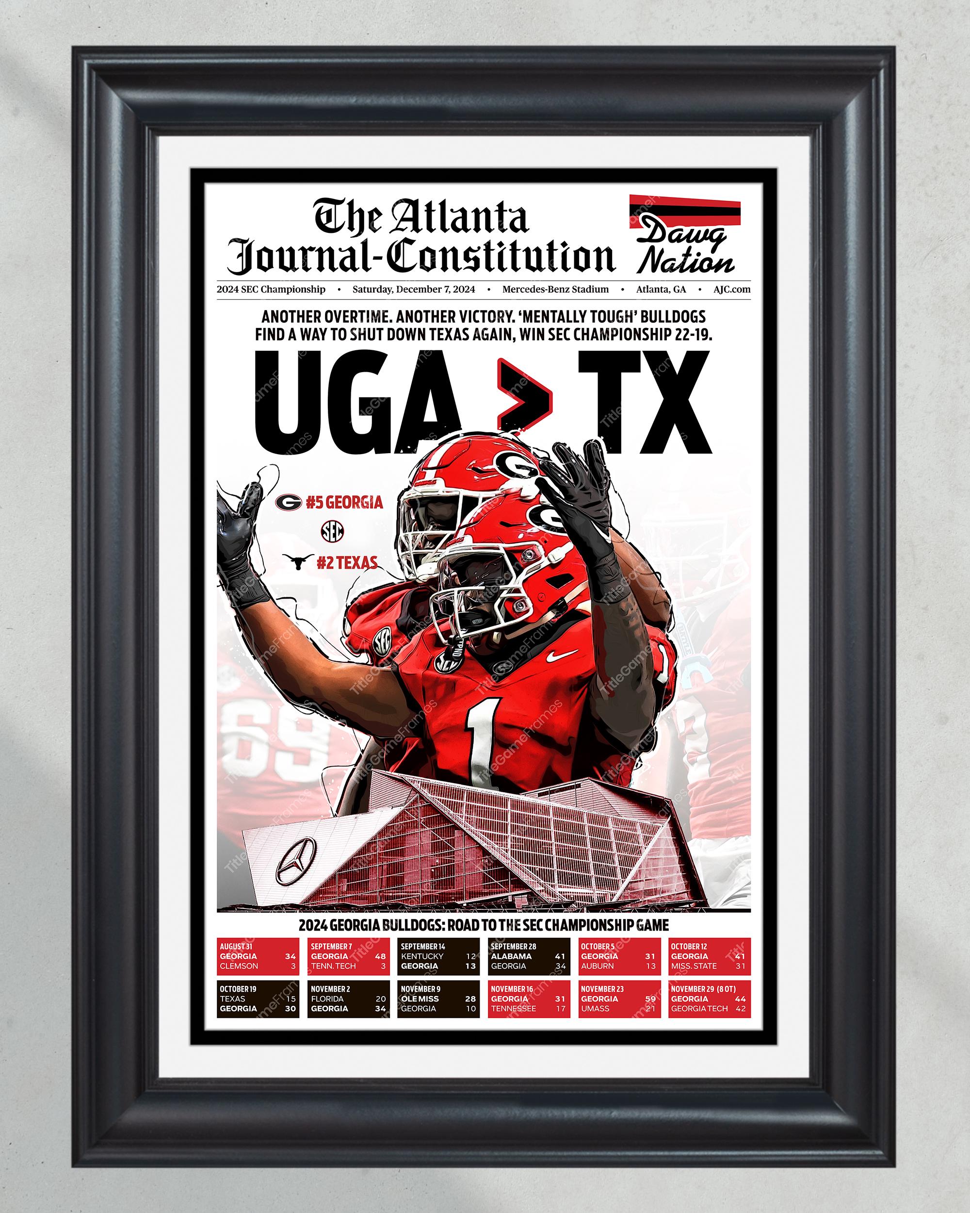 2024 GA bulldogs SEC Championship Victory Over Texas (NO Framed) Poster