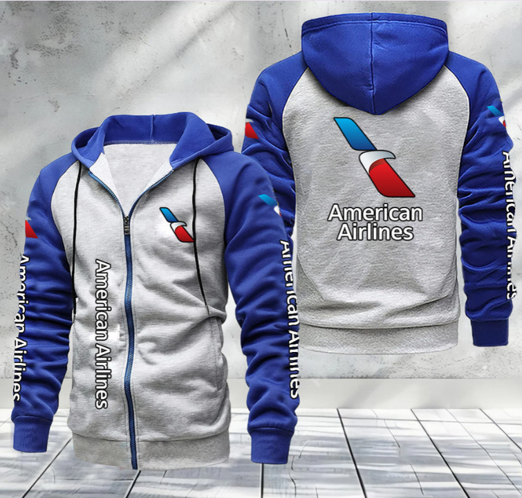 AMERICAN AIRLINES Raglan Full Zip Hoodies