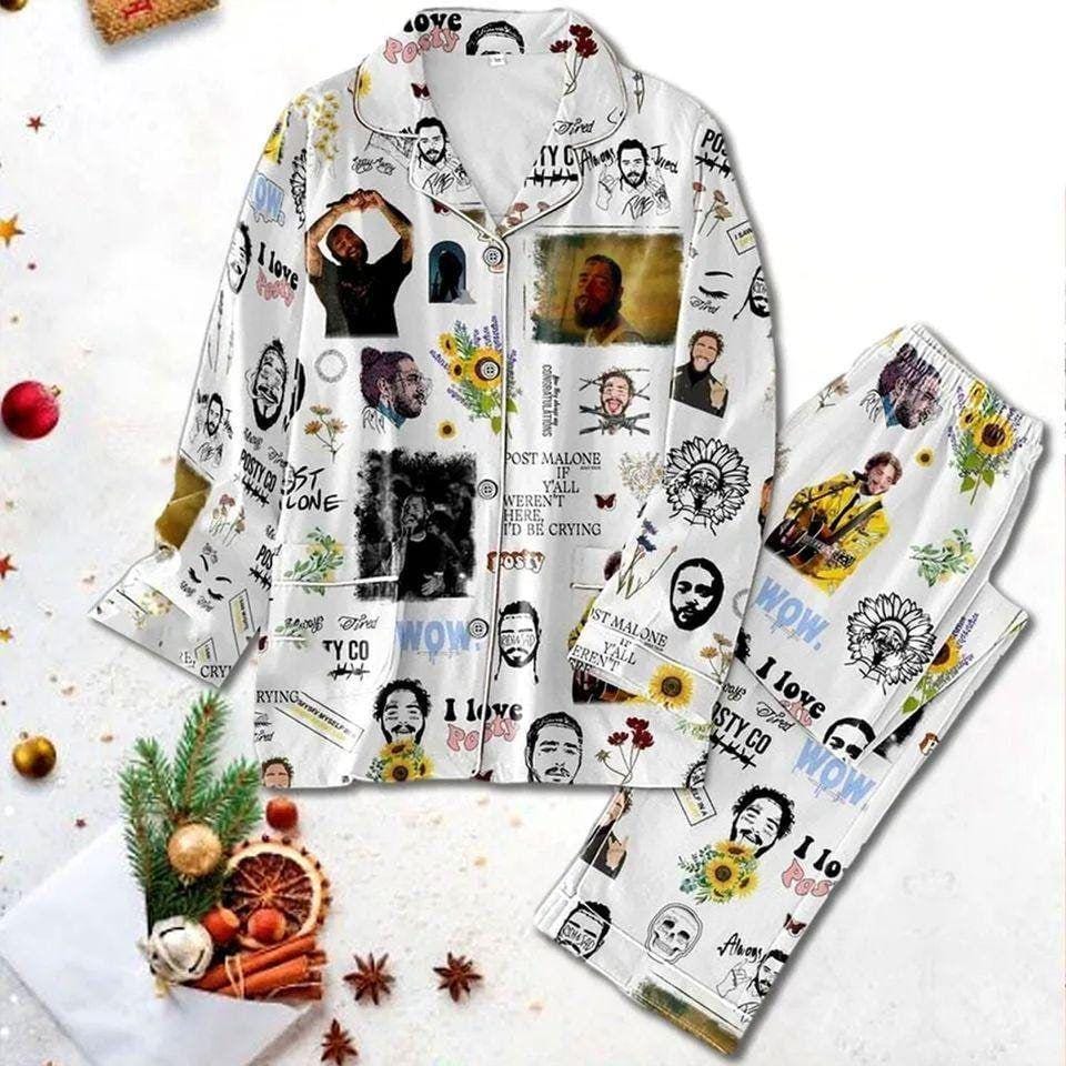 Post Malone Pajamas Set, Post Malone Pajamas, Post Malone Pajamas