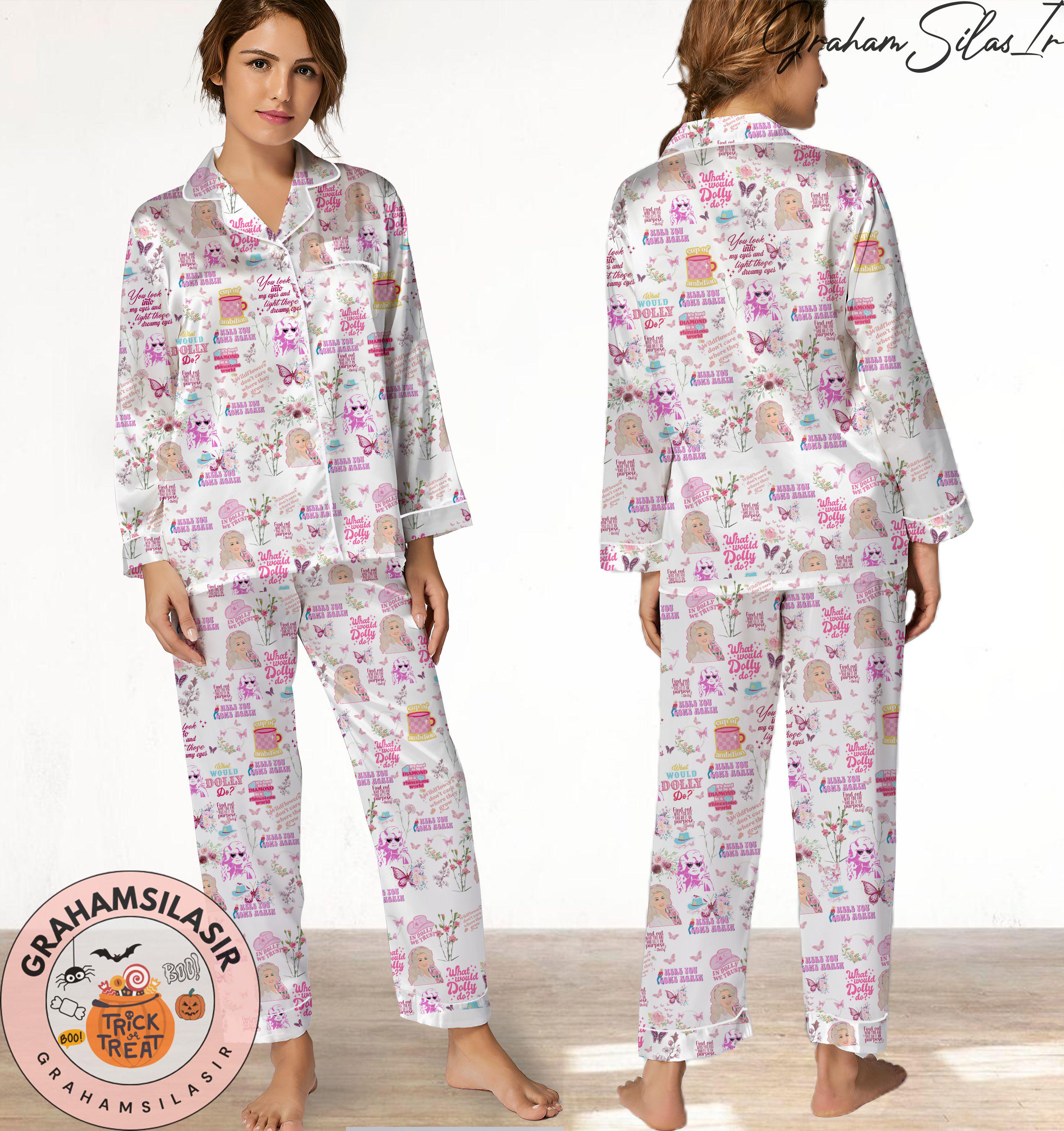 Dolly Parton Pajamas Set, Dolly Parton Pyjamas Set, Holiday Pajamas Pants, Women Pajamas, Sleepwear Pajamas, Christmas Gift