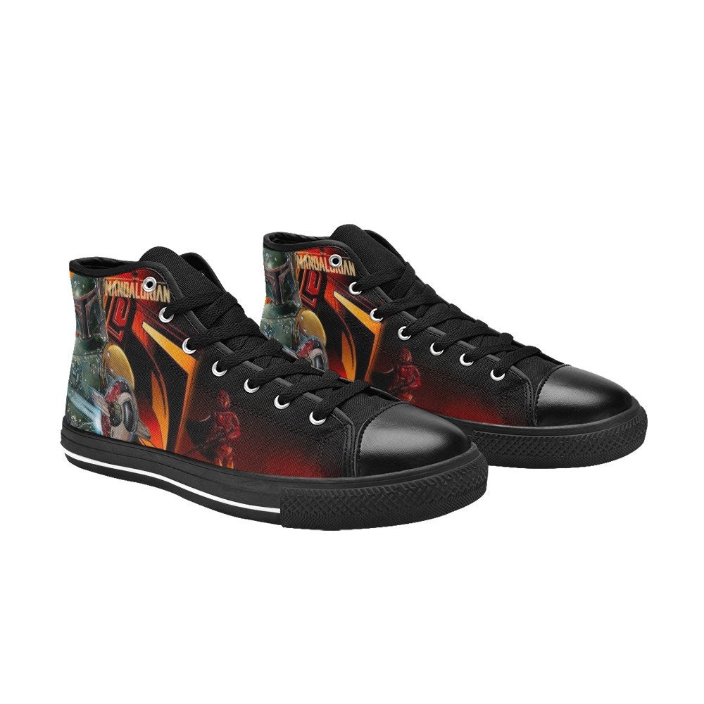 Bobba Fett Hightop Sneakers, Star Wars Canvas Sneakers