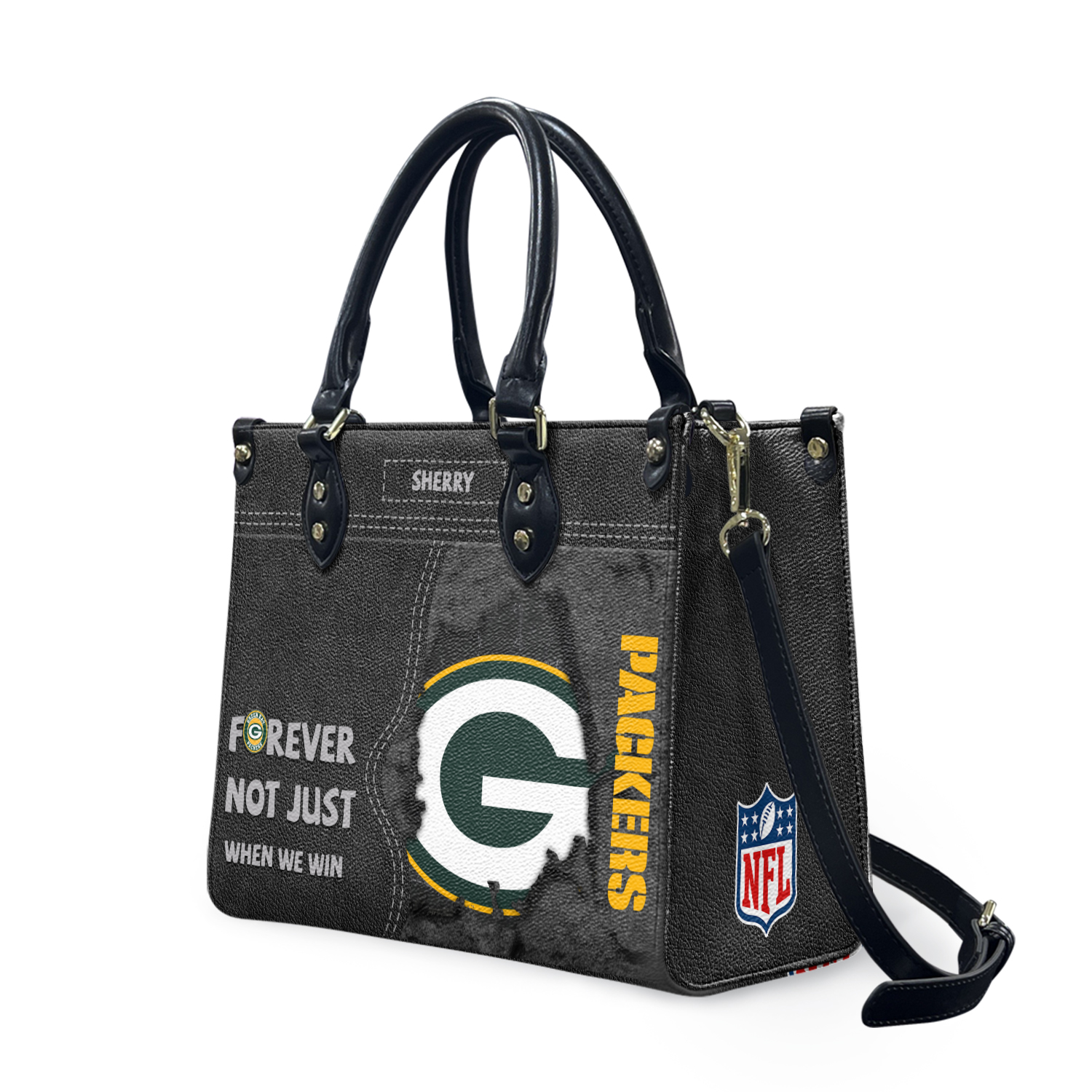 Personalized Greenbays Team Packers Leather Bag, Football Team Leather Bag