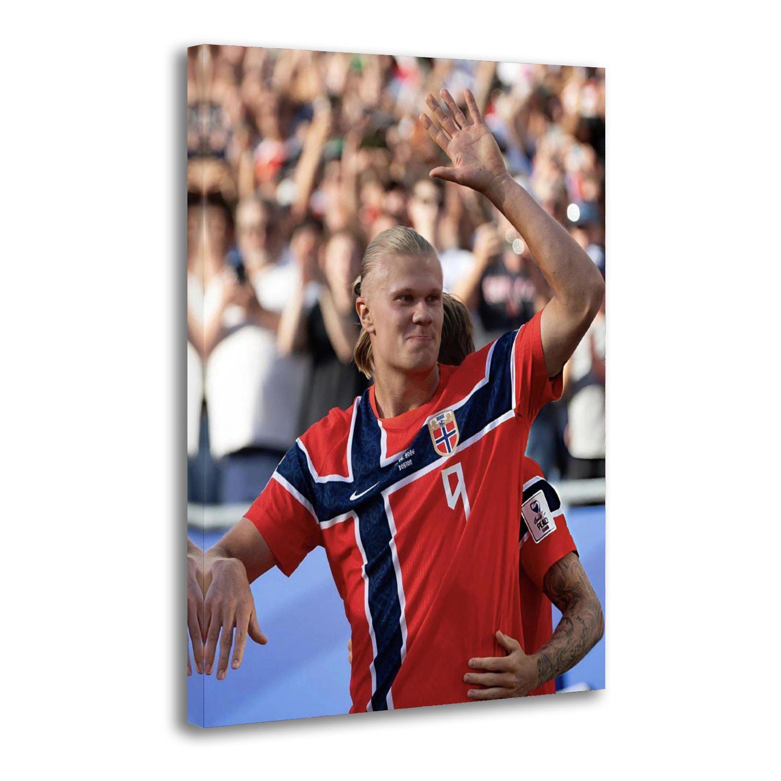 Erling Haaland Norway National Team Waving To Fans Painting On Canvas Wall Art Poster Picture Print Living Room Walls Decor Home