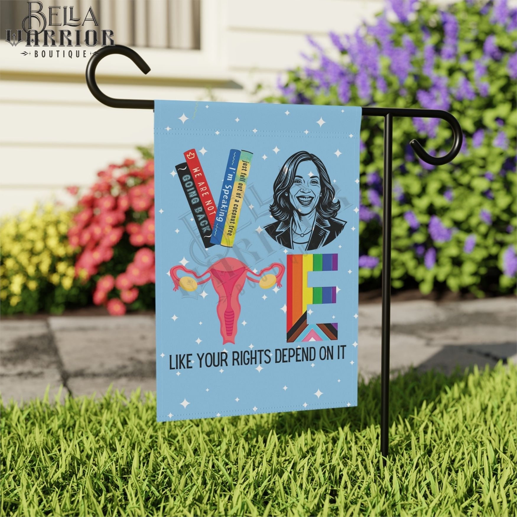 Kamala Harris Vote Garden Flag, Democrat Equality Yard Sign,