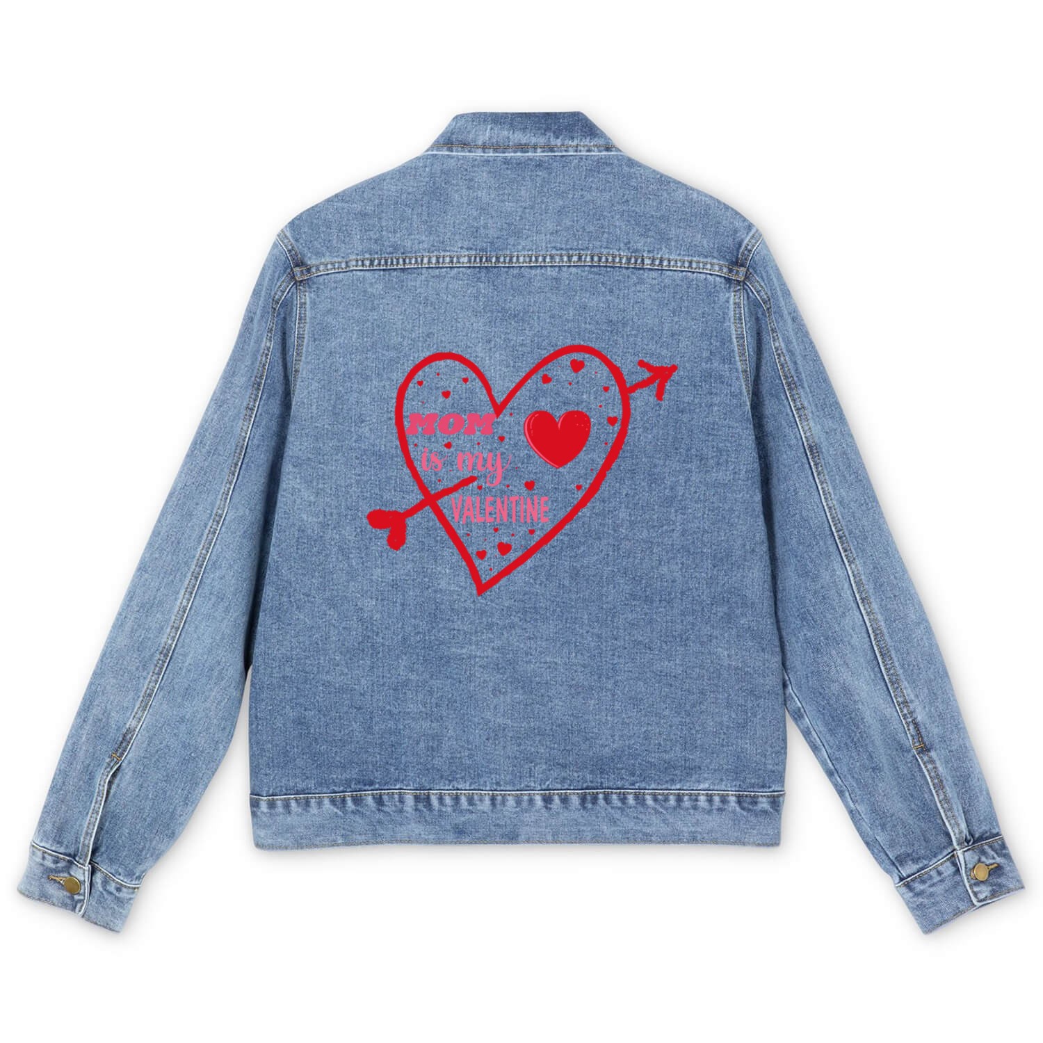 MOM is my valentine Men's Denim Jackets