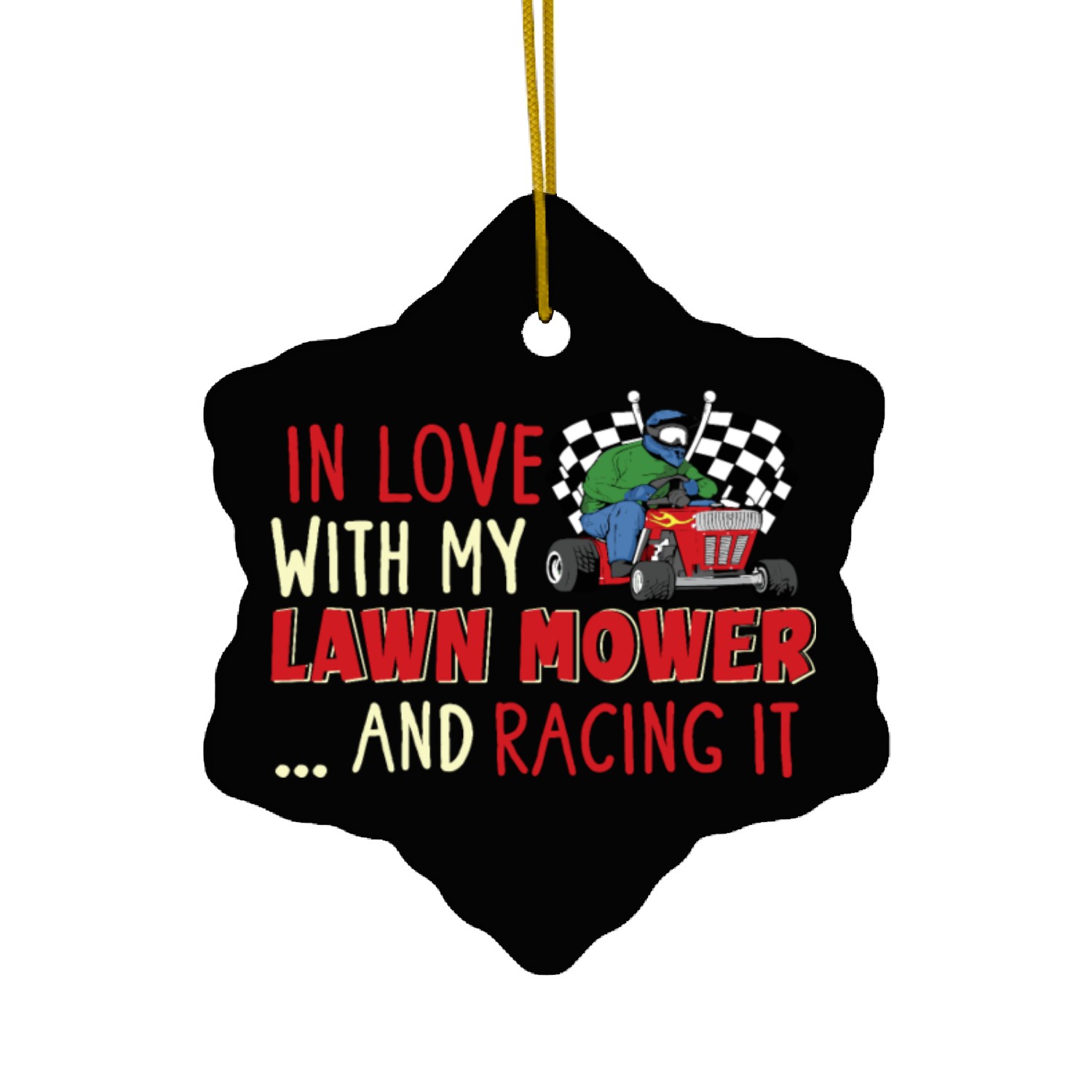 Lawn Mower Racing Gardener Racing Lawnmower Ceramic Ornaments