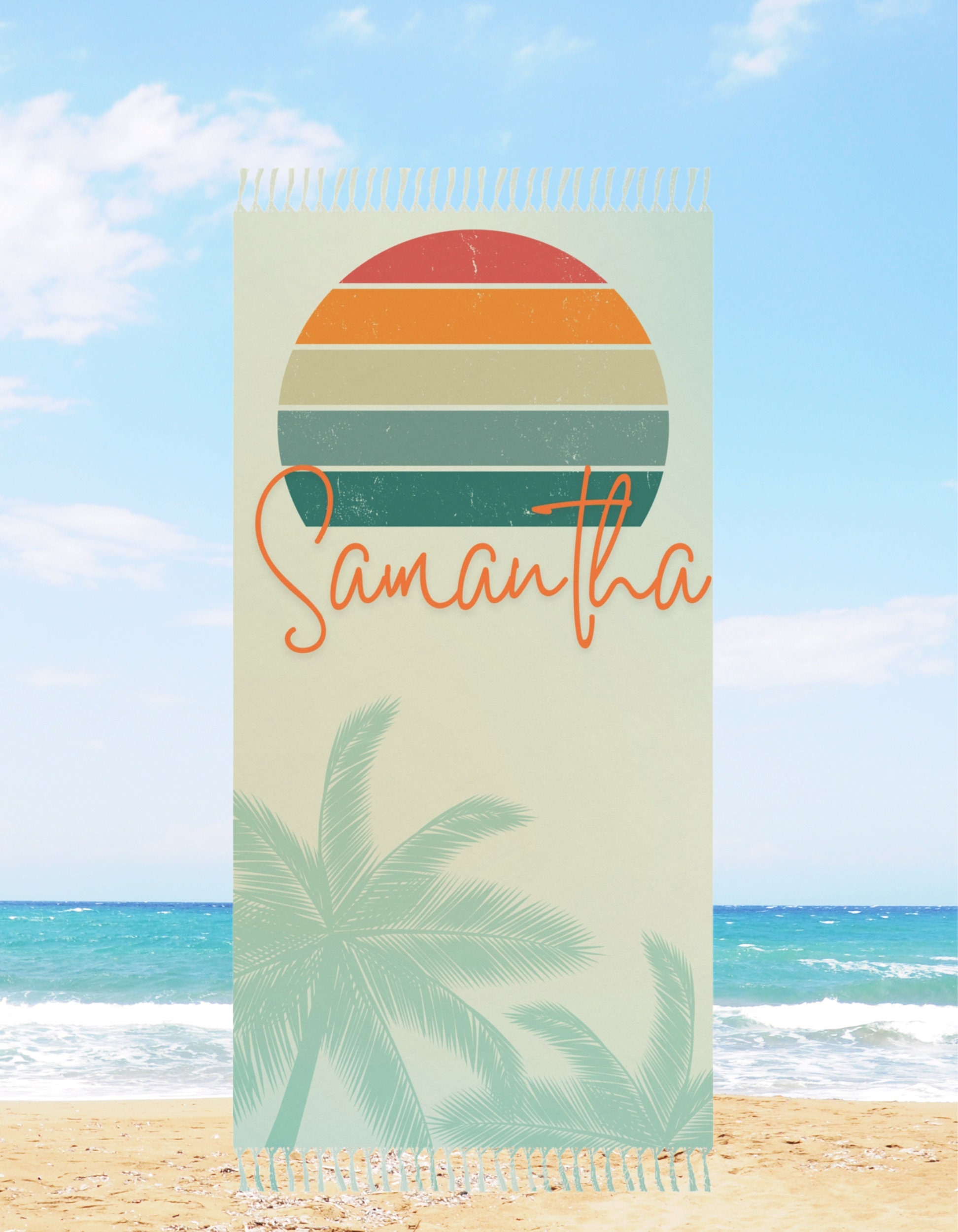 Personalized Boho Beach Cloth Beach Towel, Personalized Beach Towel, Custom Beach Towel, Personal Custom Made Beach Towel, Personalized Gift