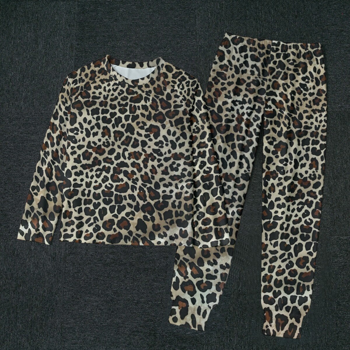 Pajama Set For men leopard print, Long Sleeve pajamas, PJs, sleepwear, Animal print